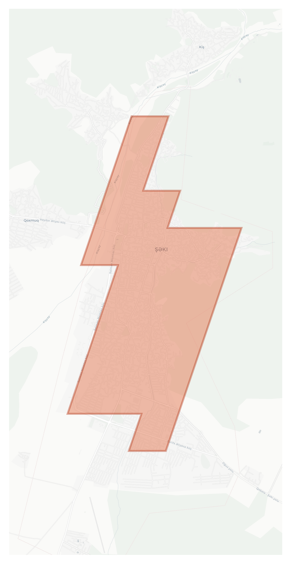 Sheki geographic map