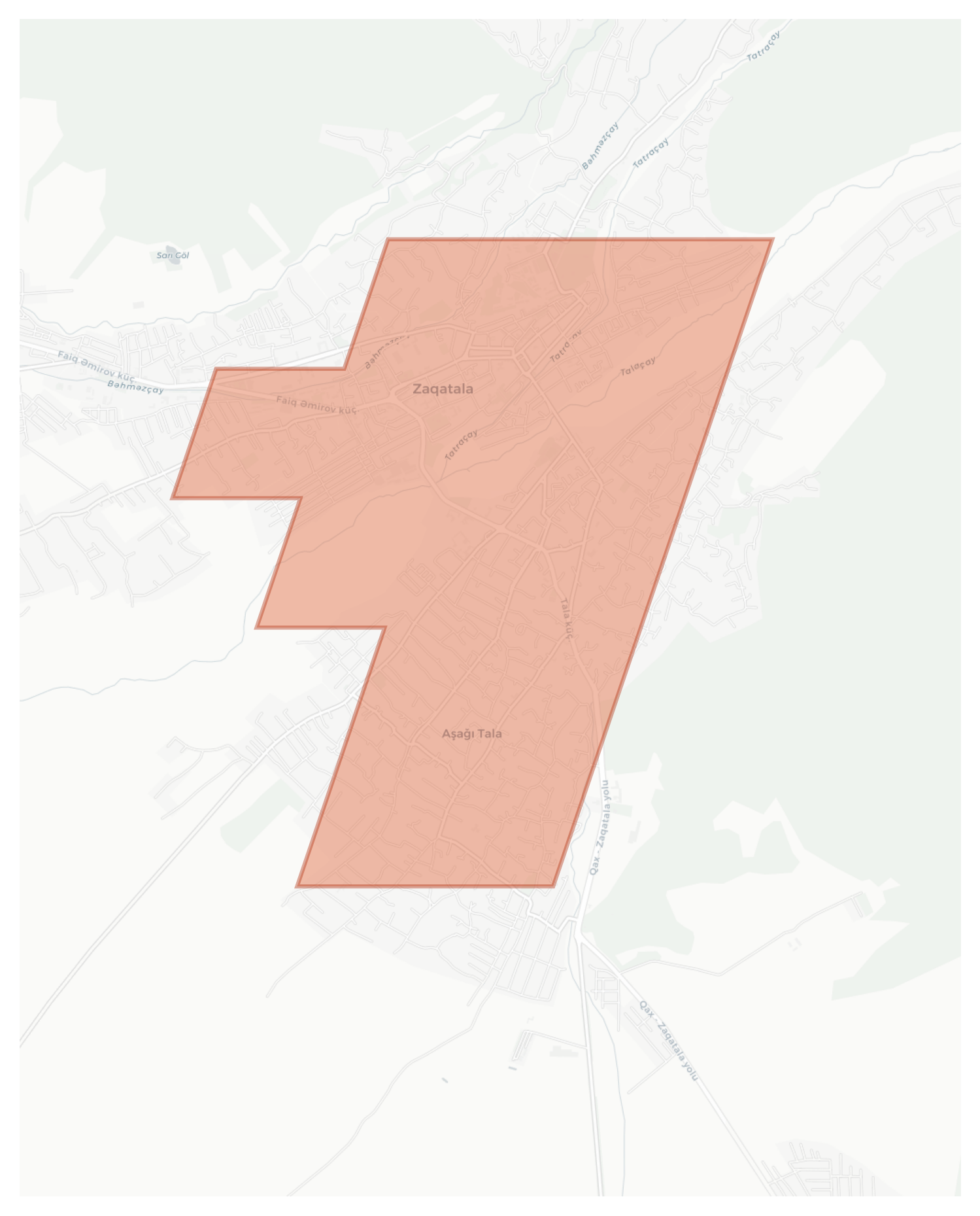 Zagatala geographic map