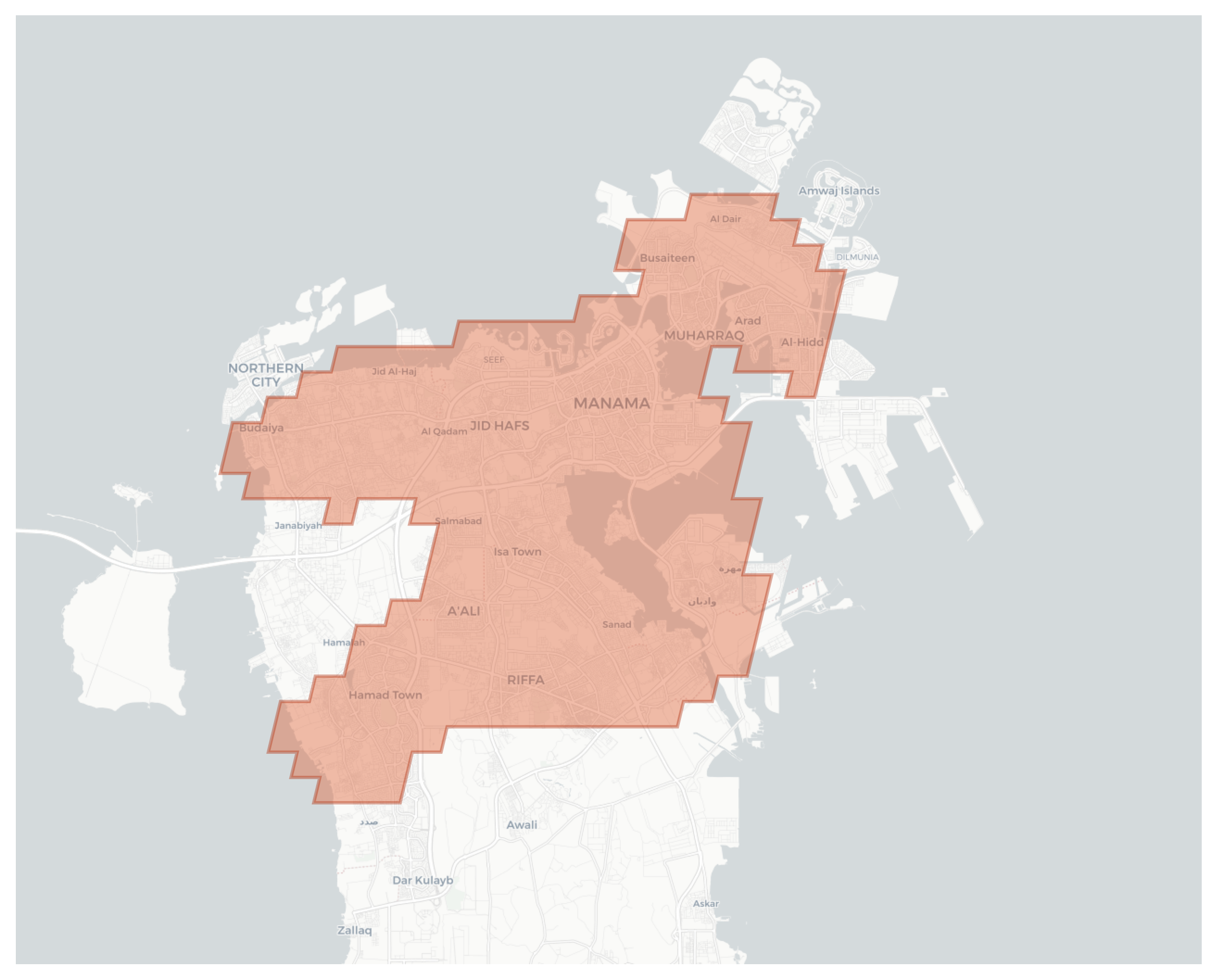 Manama geographic map