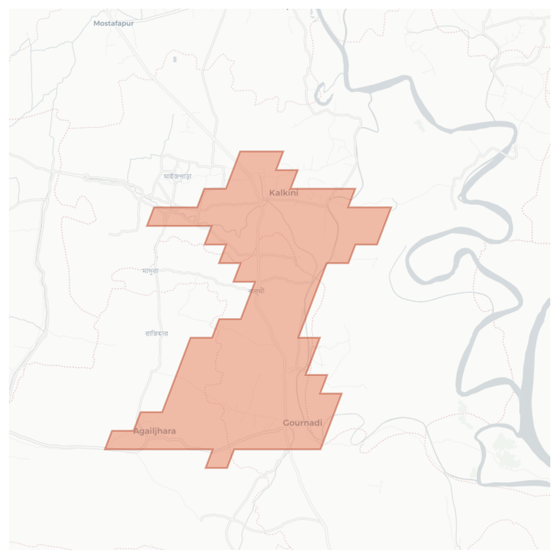 Agailjhara geographic map