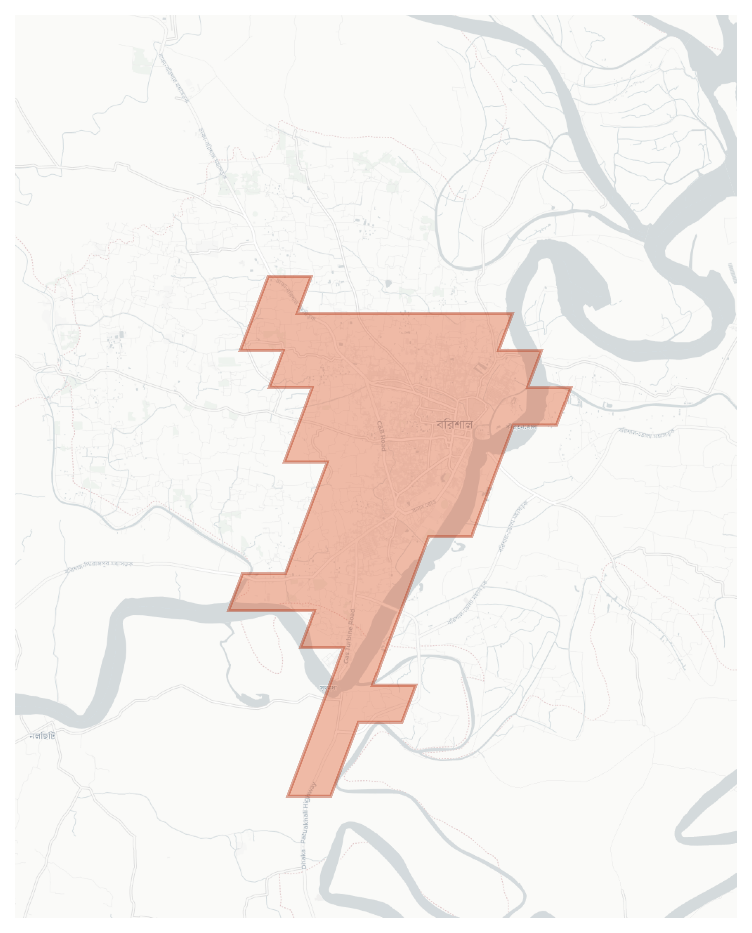 Barishal geographic map