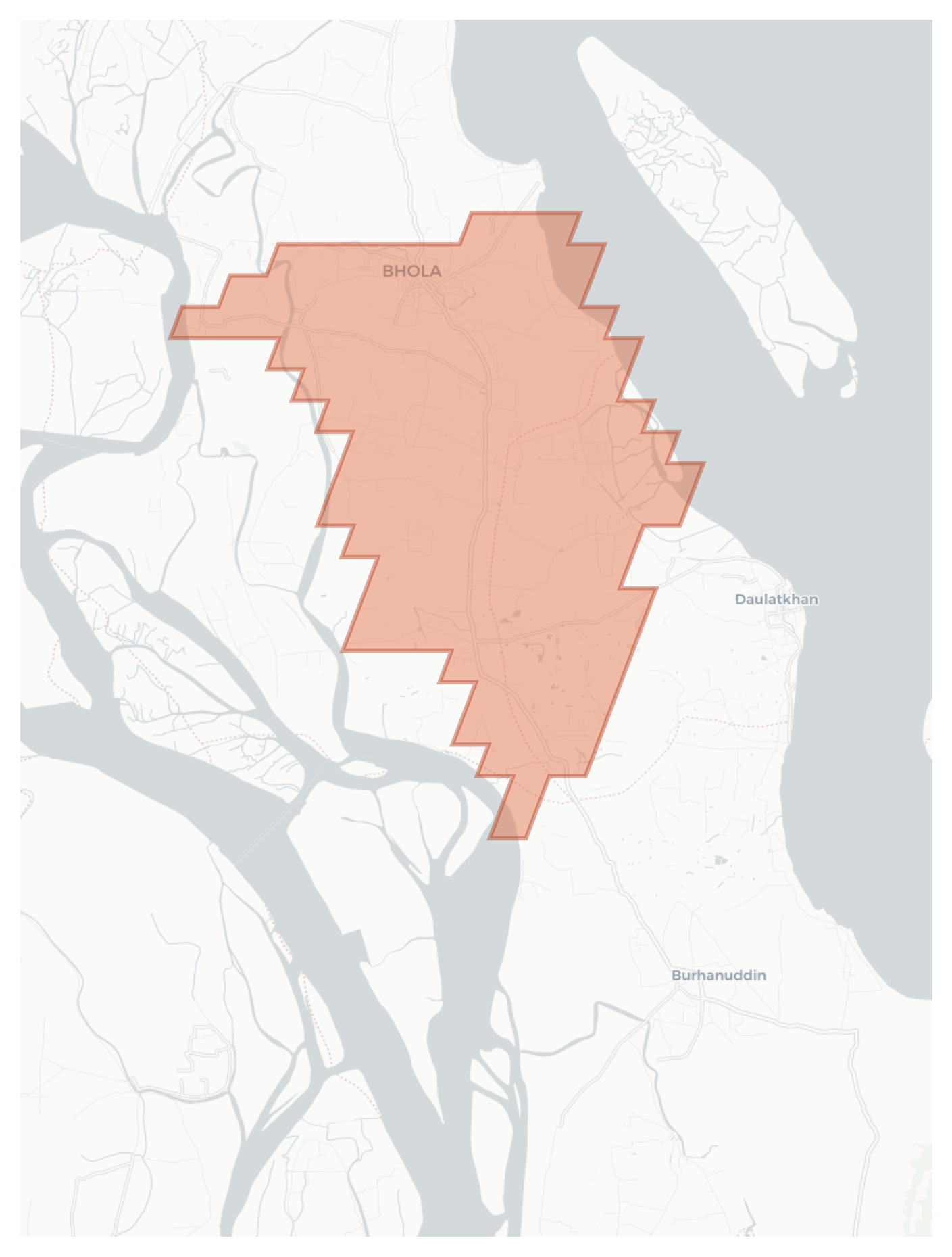 Bhola geographic map