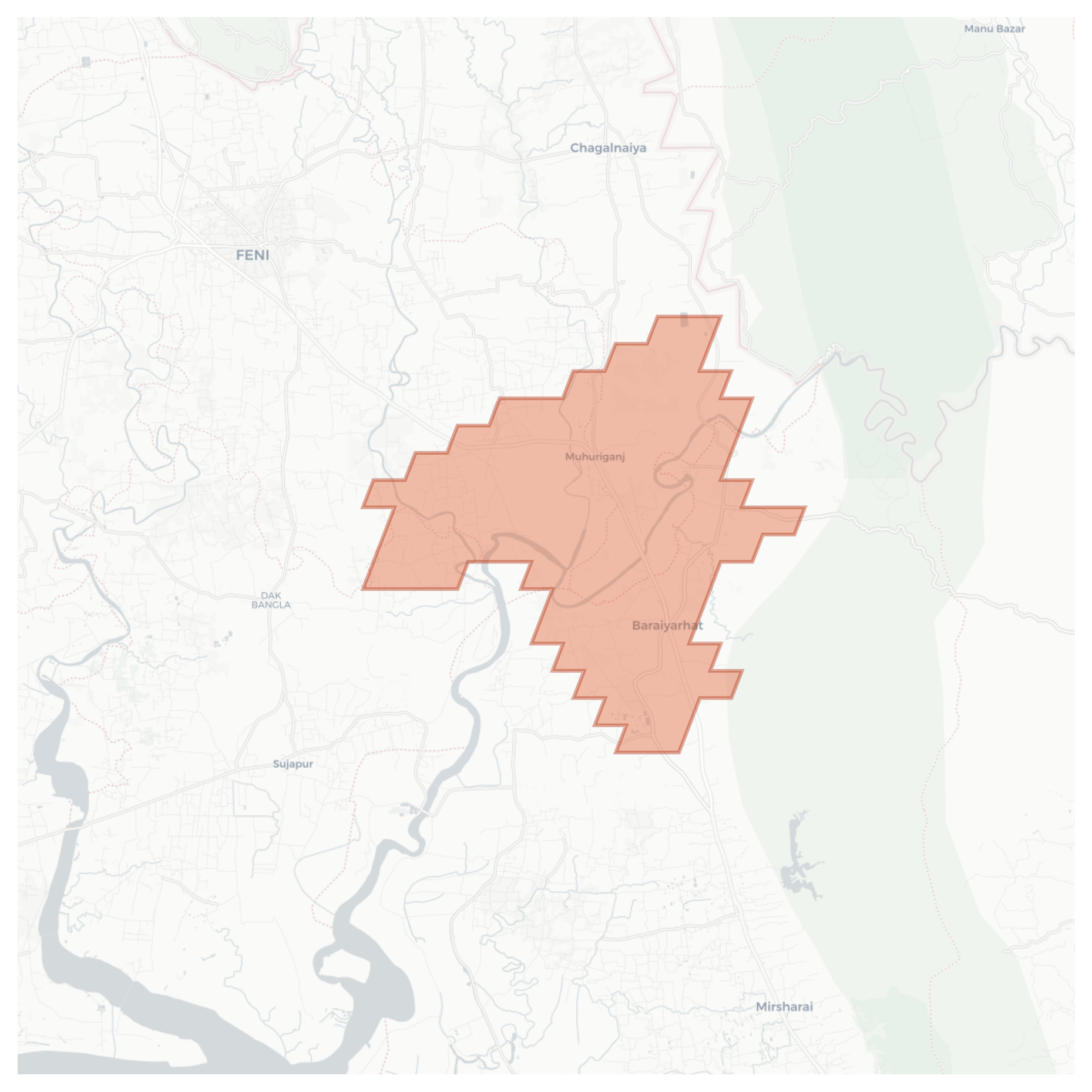 Baraiyarhat geographic map
