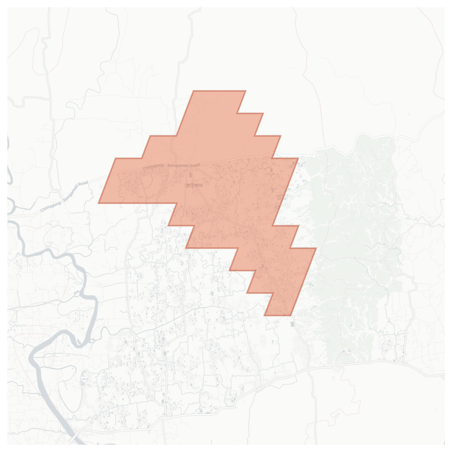 Raozan geographic map