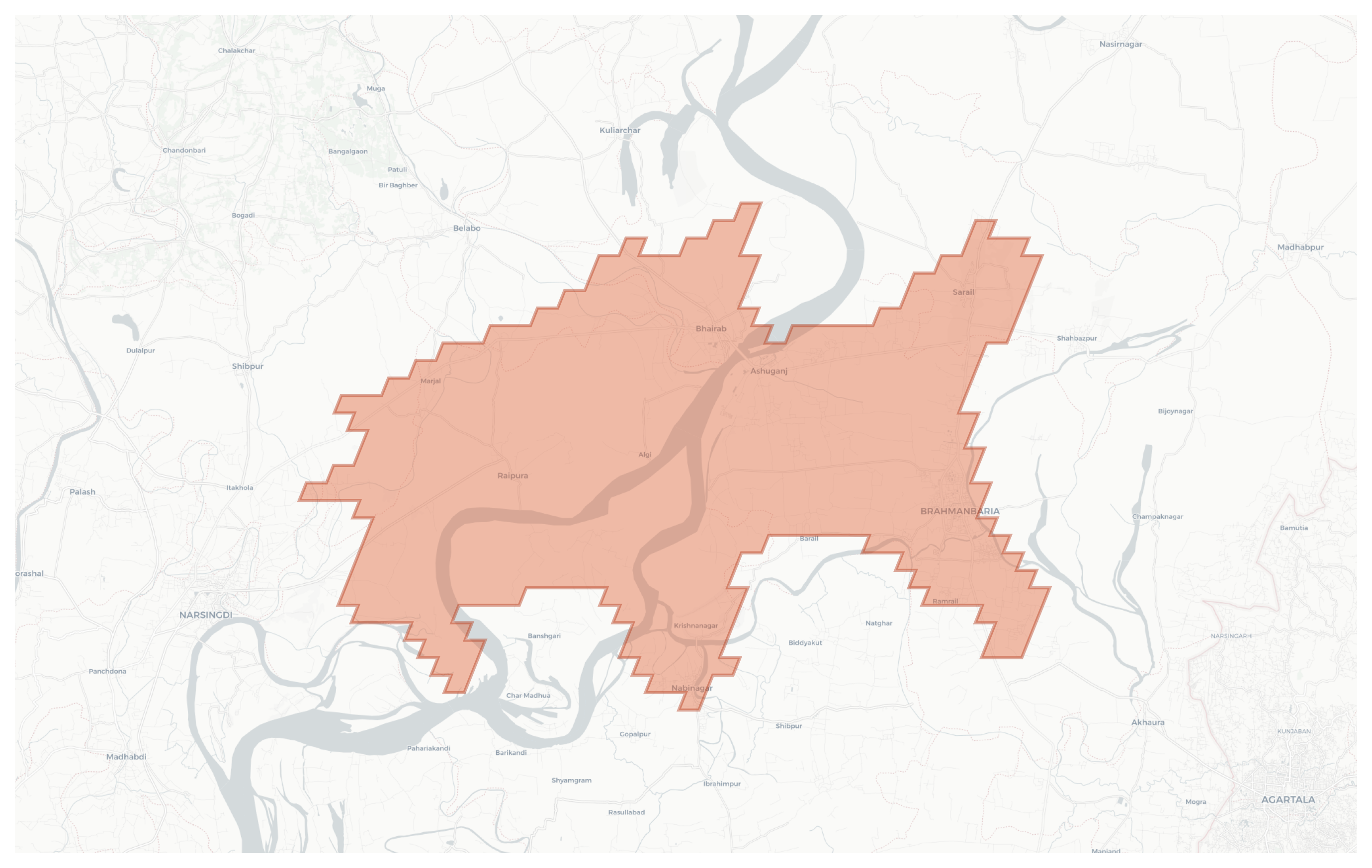 Brahmanbaria geographic map