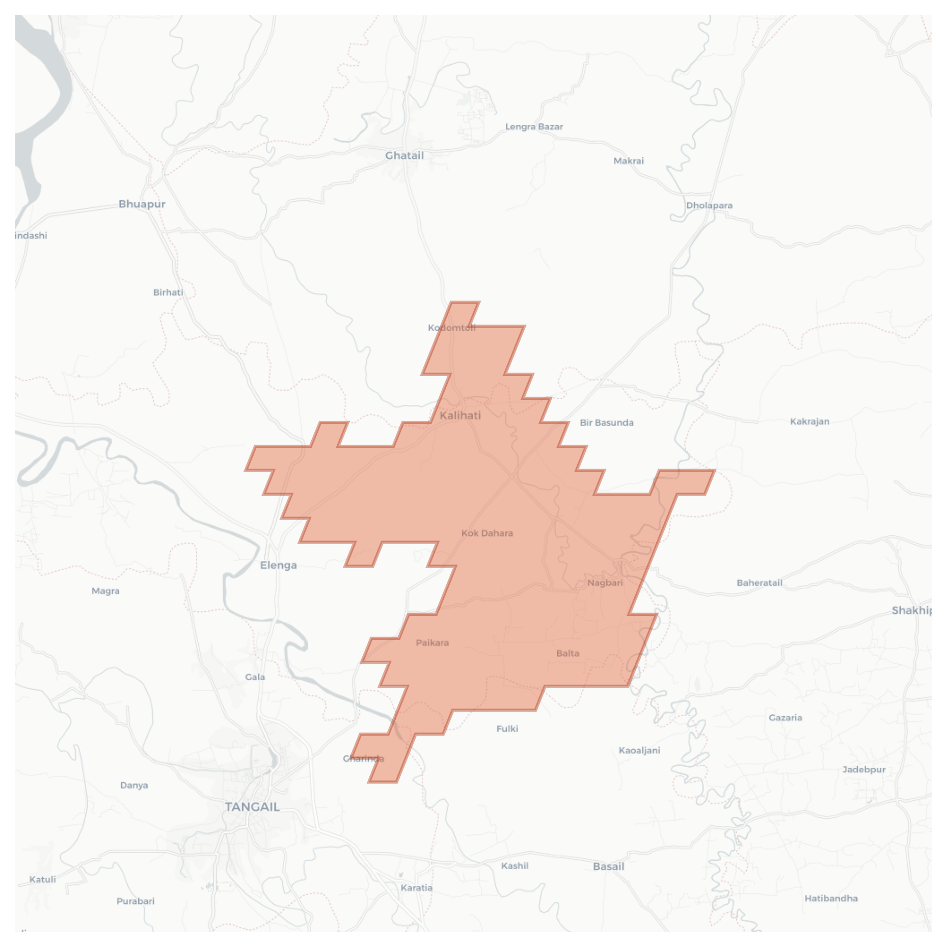 Kalihati geographic map