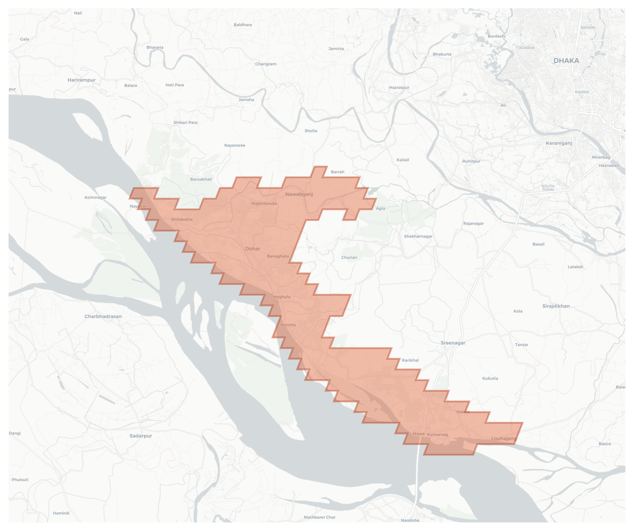 Louhajang geographic map