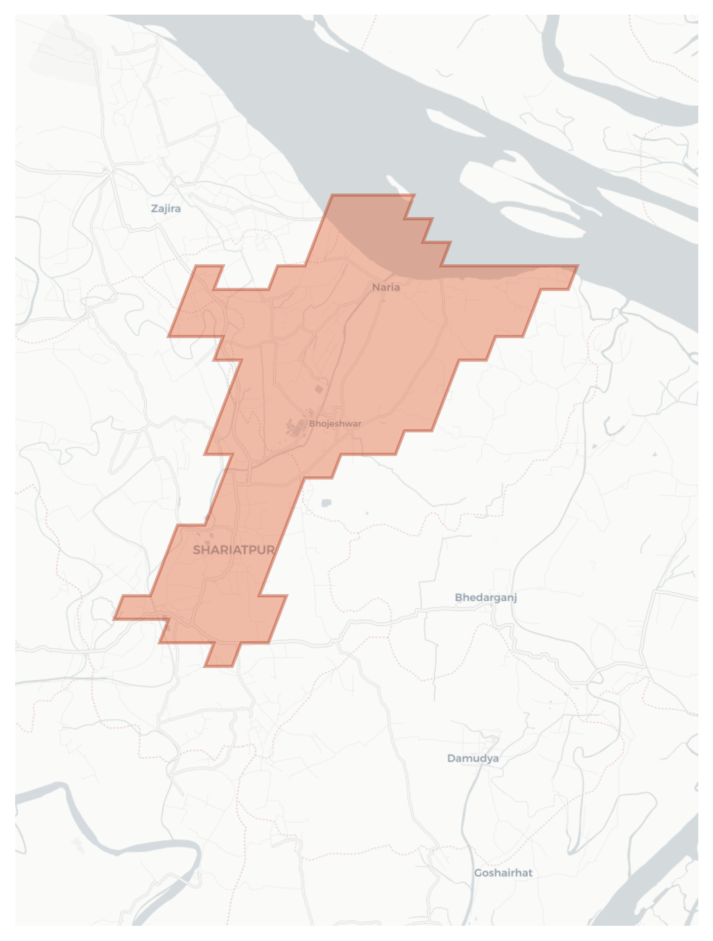 Shariatpur geographic map
