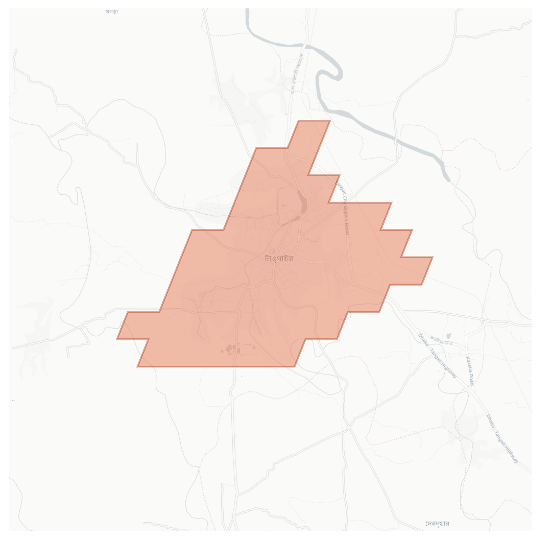 Tangail geographic map