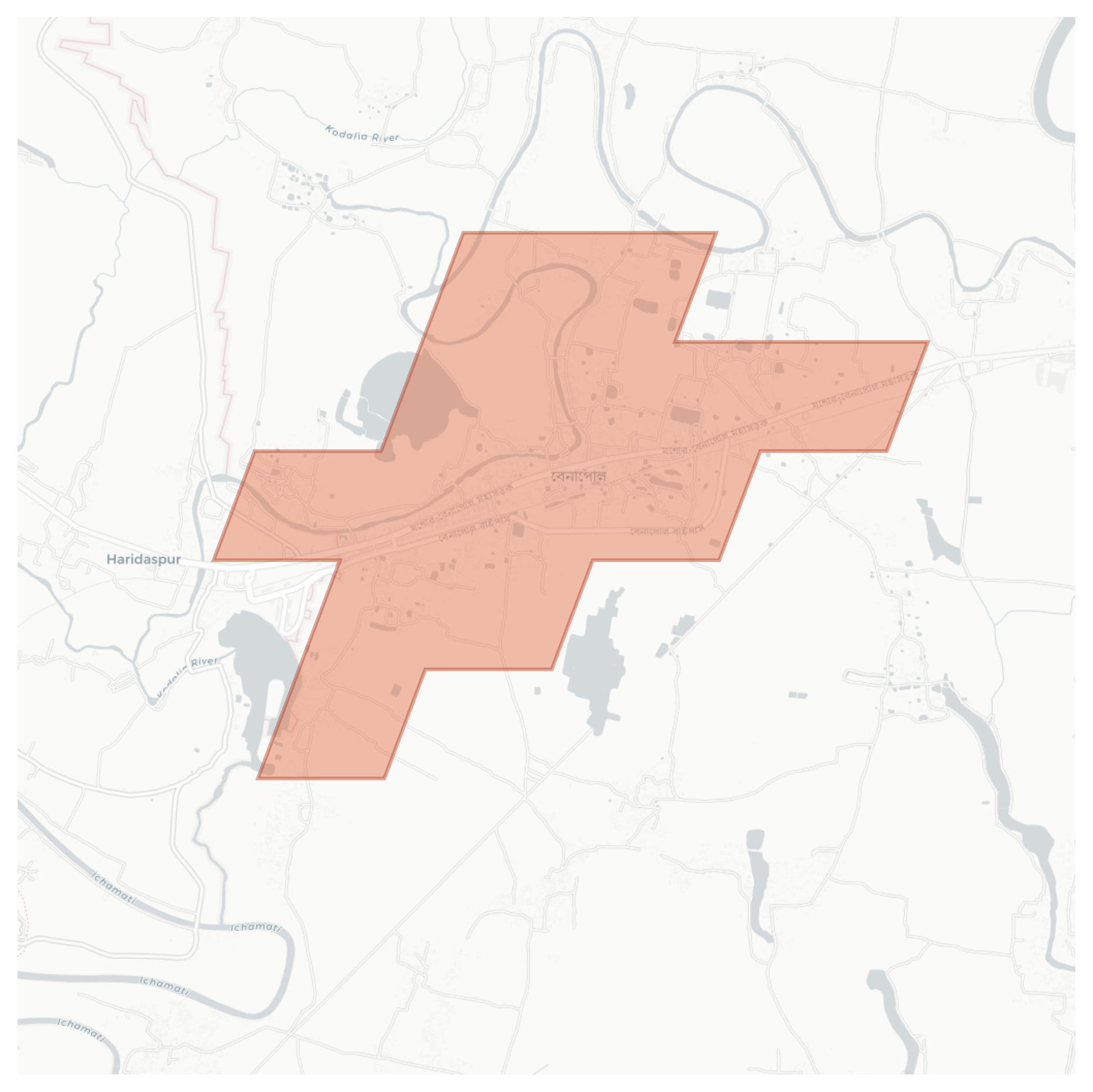Benapole geographic map