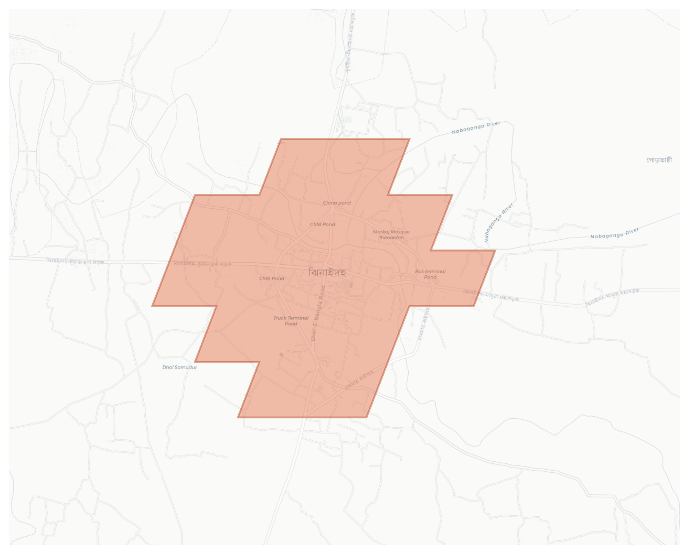 Jhenaidah geographic map