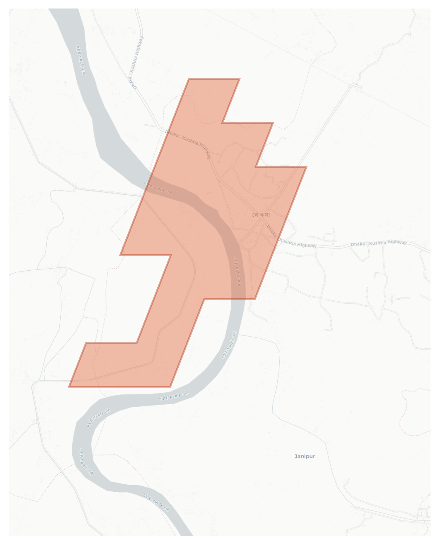 Khoksha geographic map