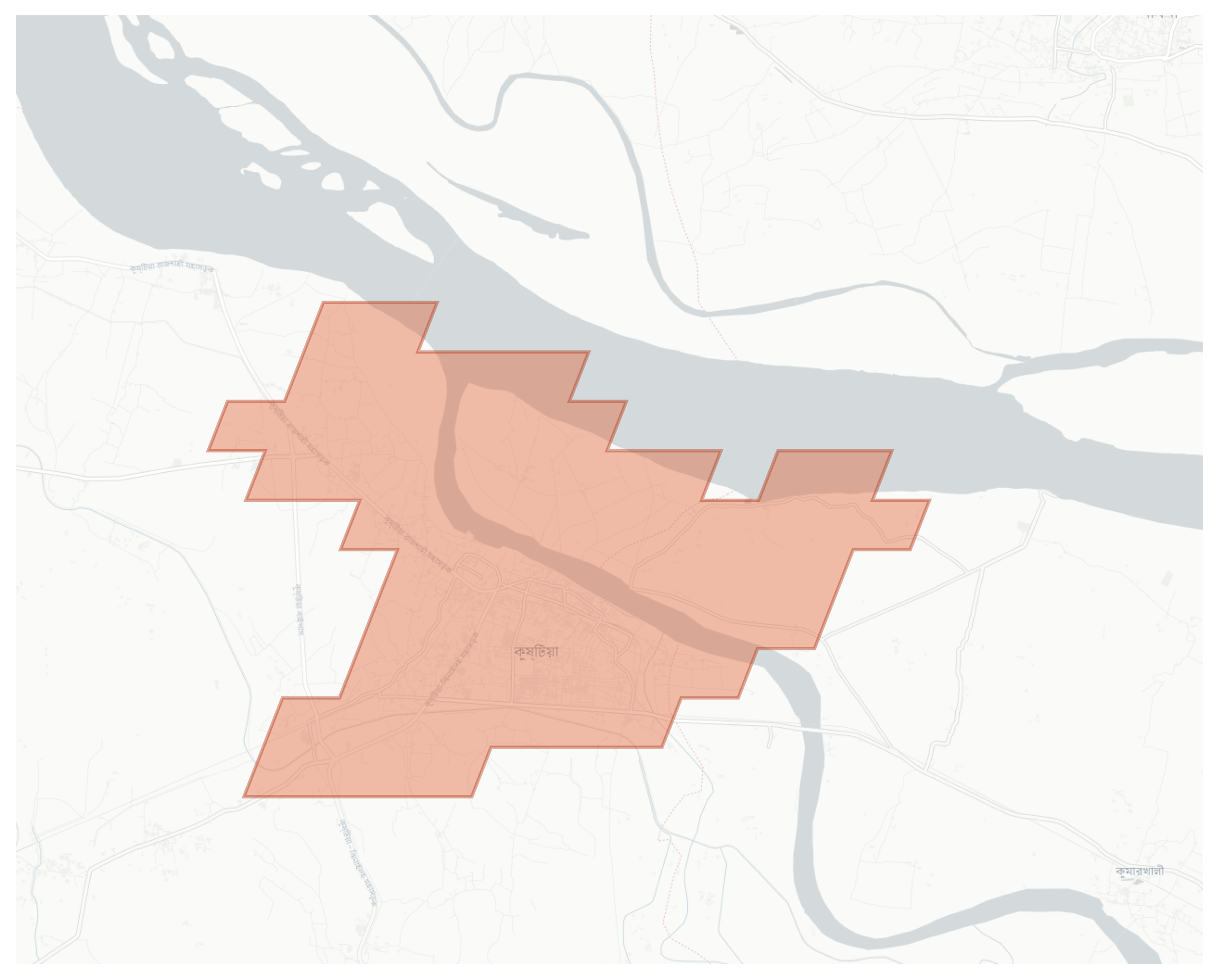 Kushtia geographic map