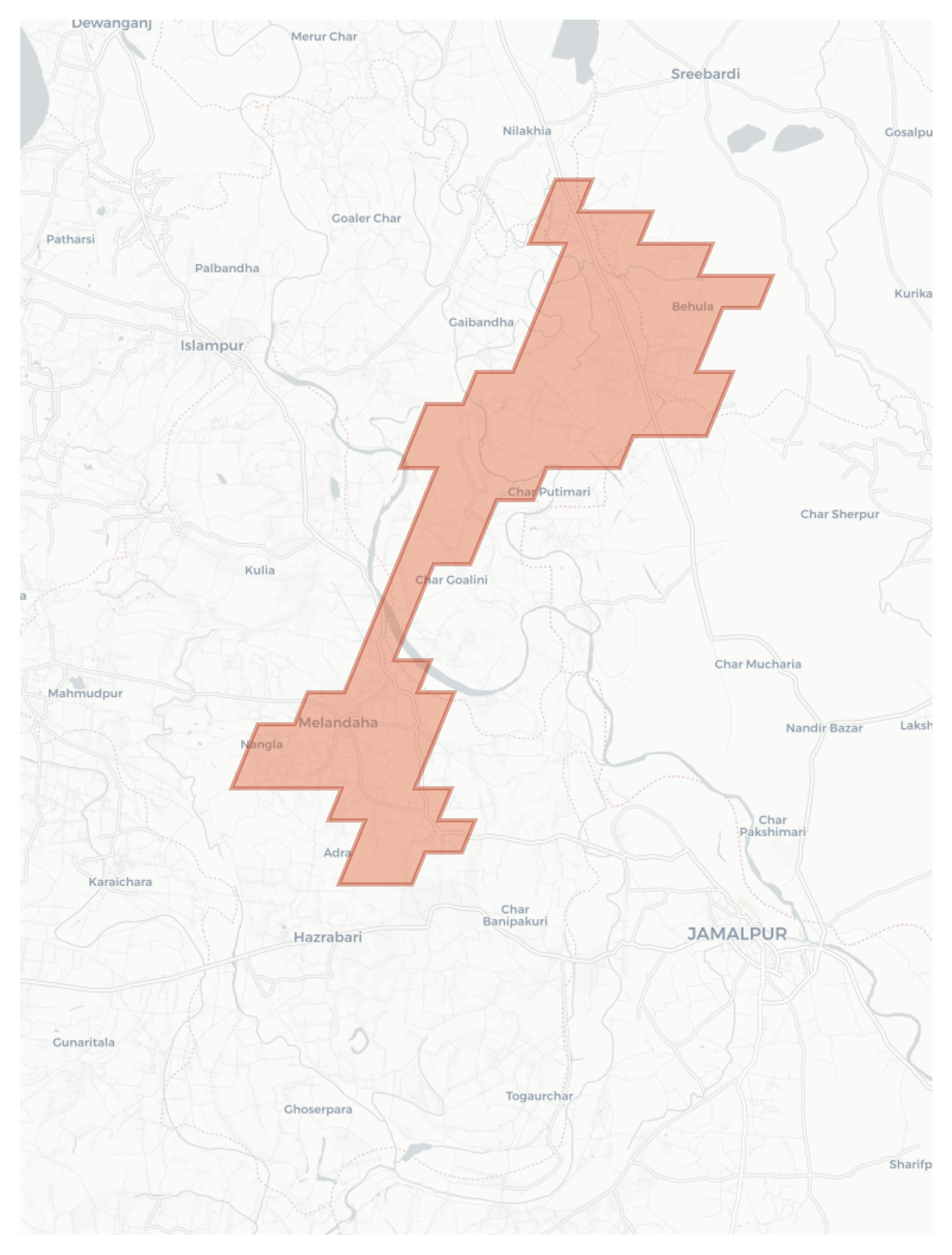 Melandaha geographic map