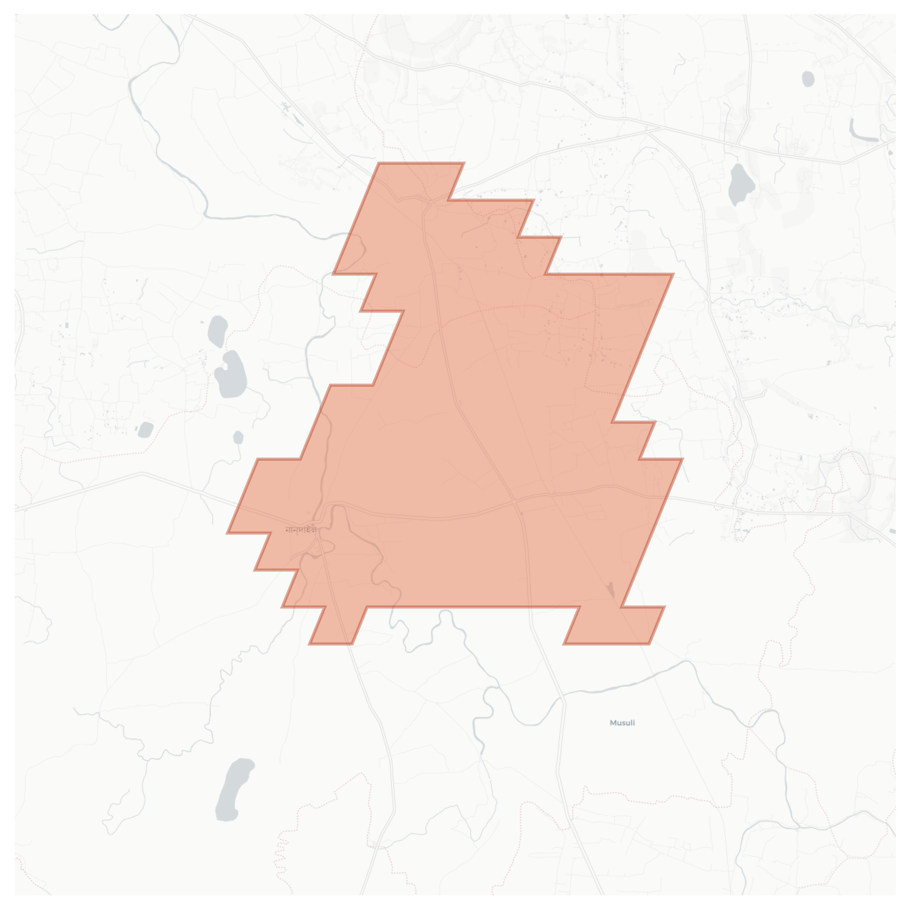 Nandail geographic map
