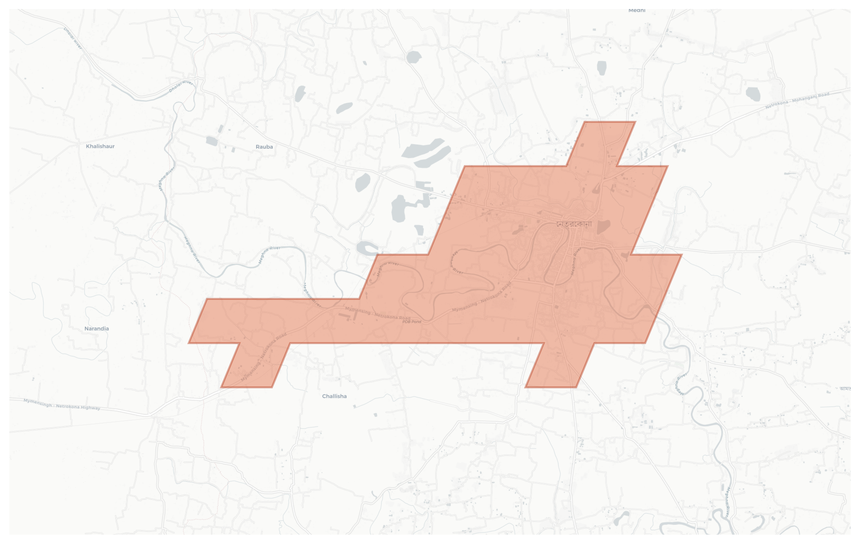 Netrokona geographic map