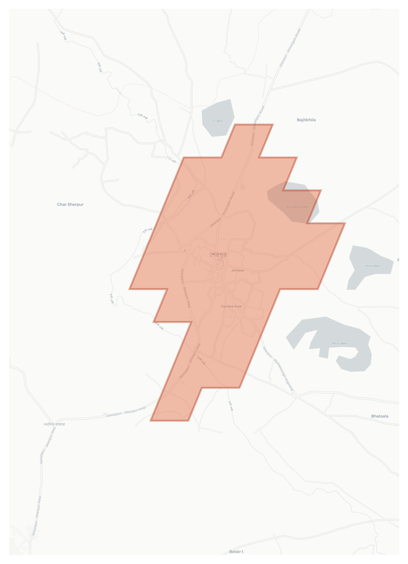 Sherpur geographic map