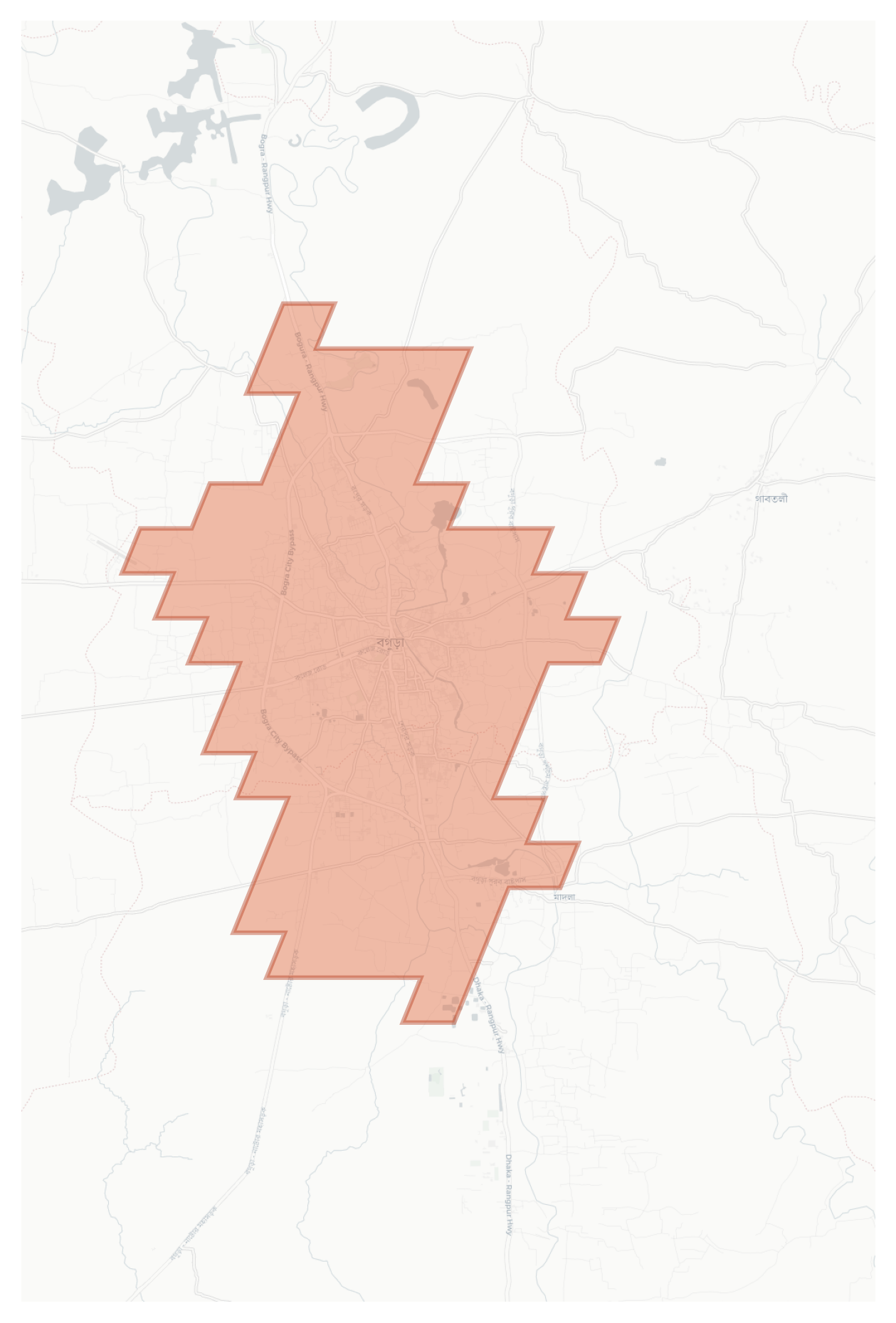 Bogura geographic map