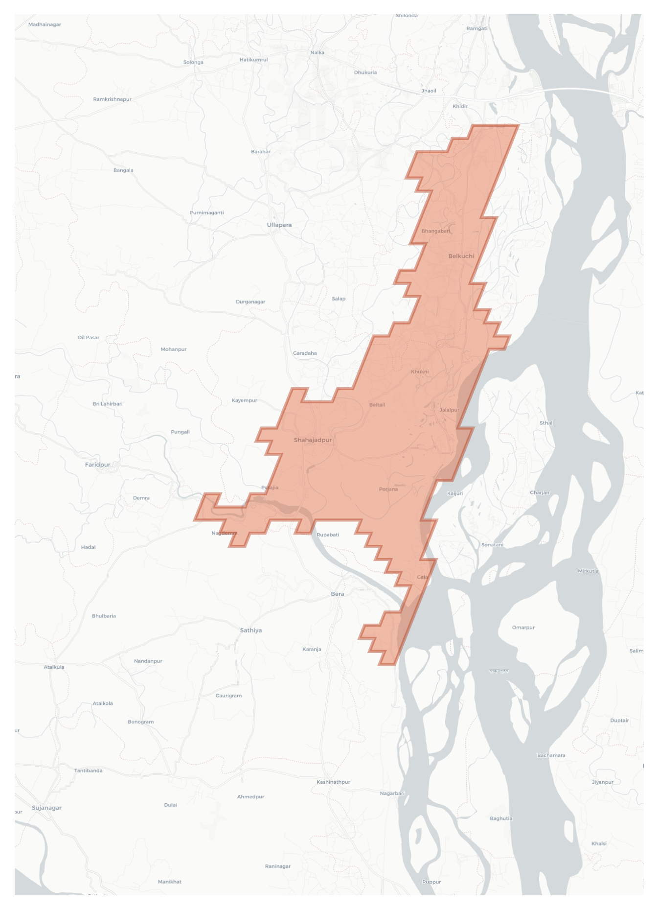 Shahajadpur geographic map