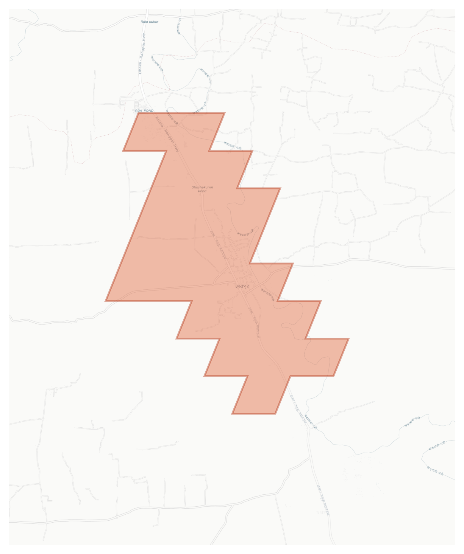 Sherpur geographic map