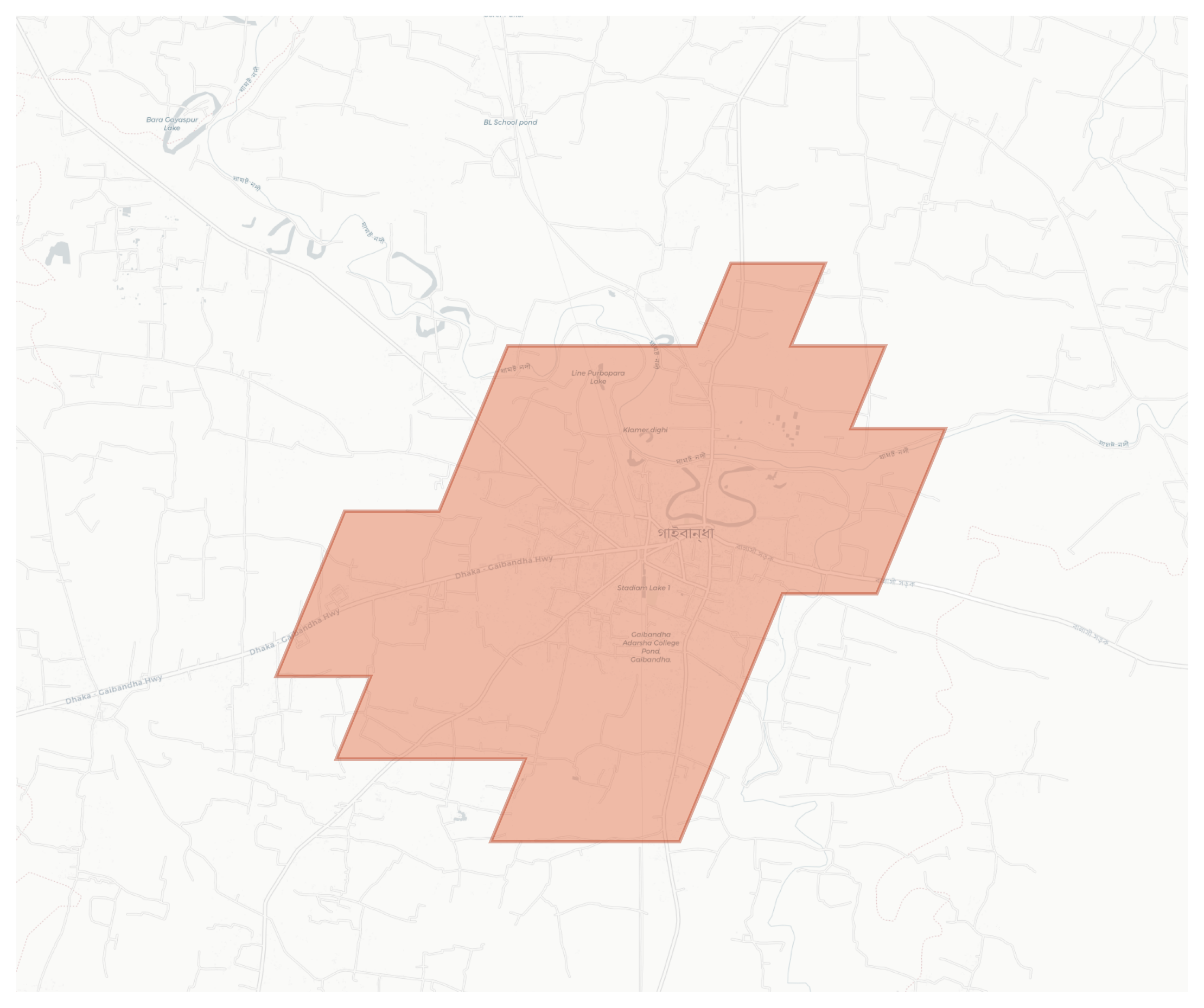 Gaibandha geographic map