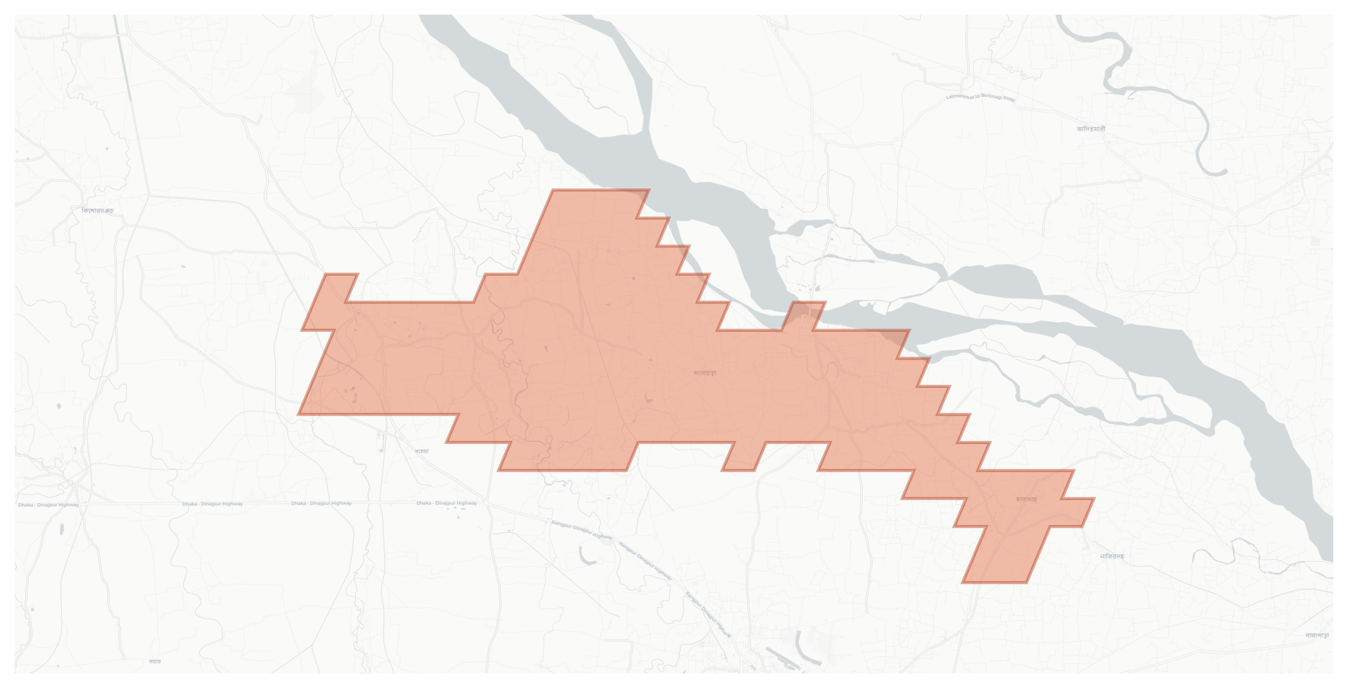 Gangachara geographic map