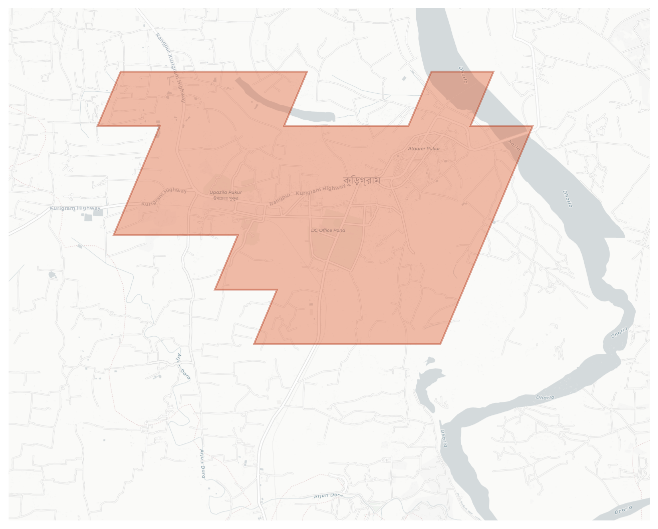Kurigram geographic map