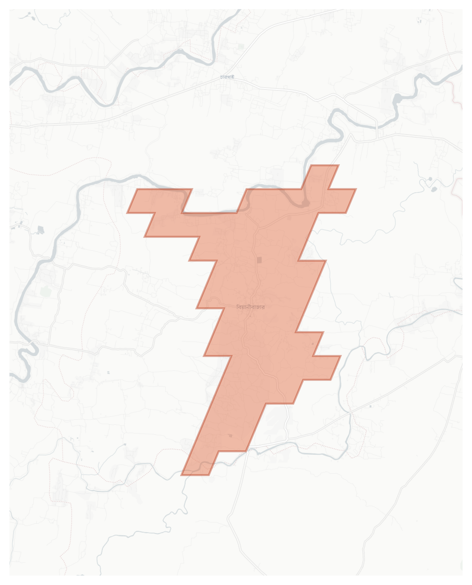 Beanibazar geographic map