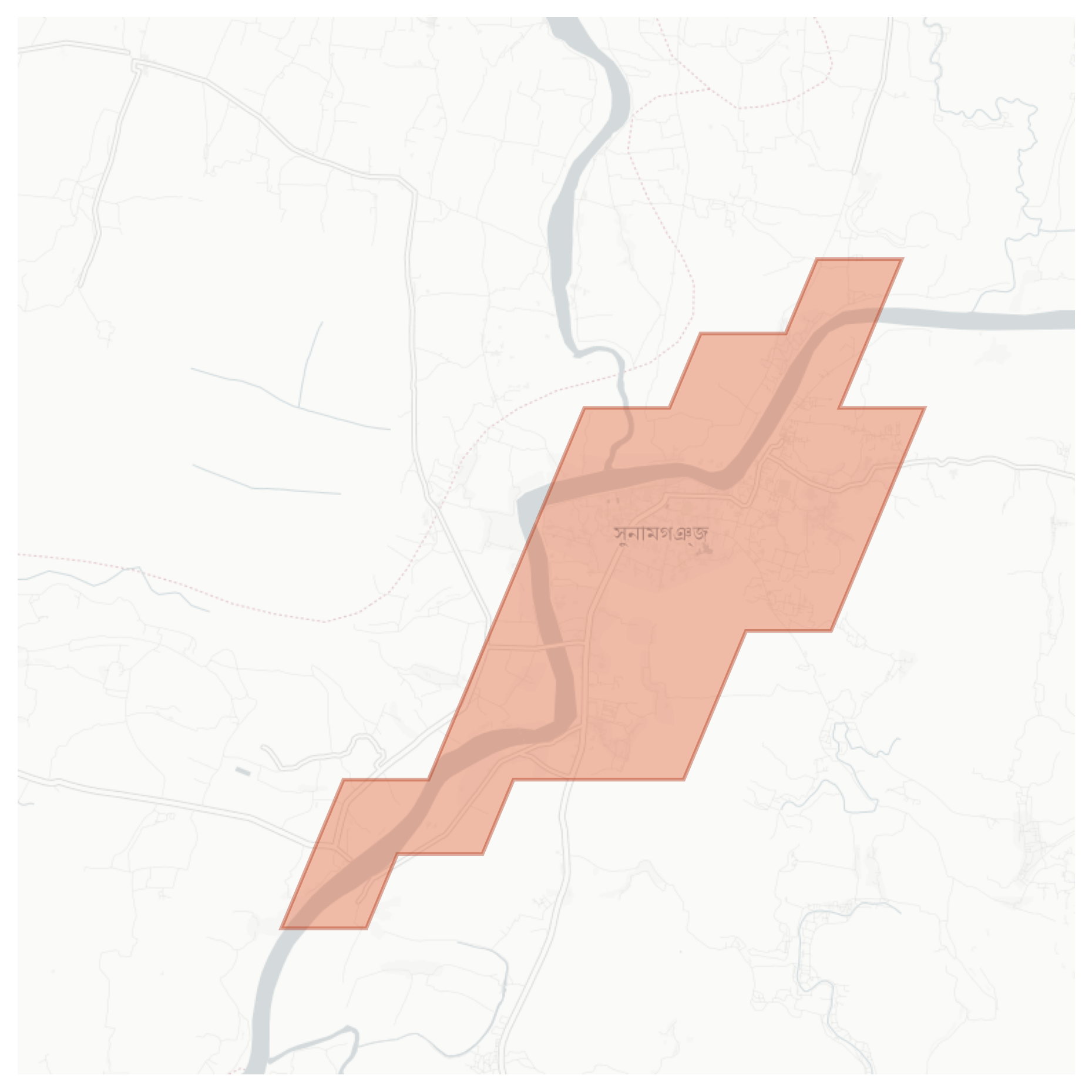 Sunamganj geographic map