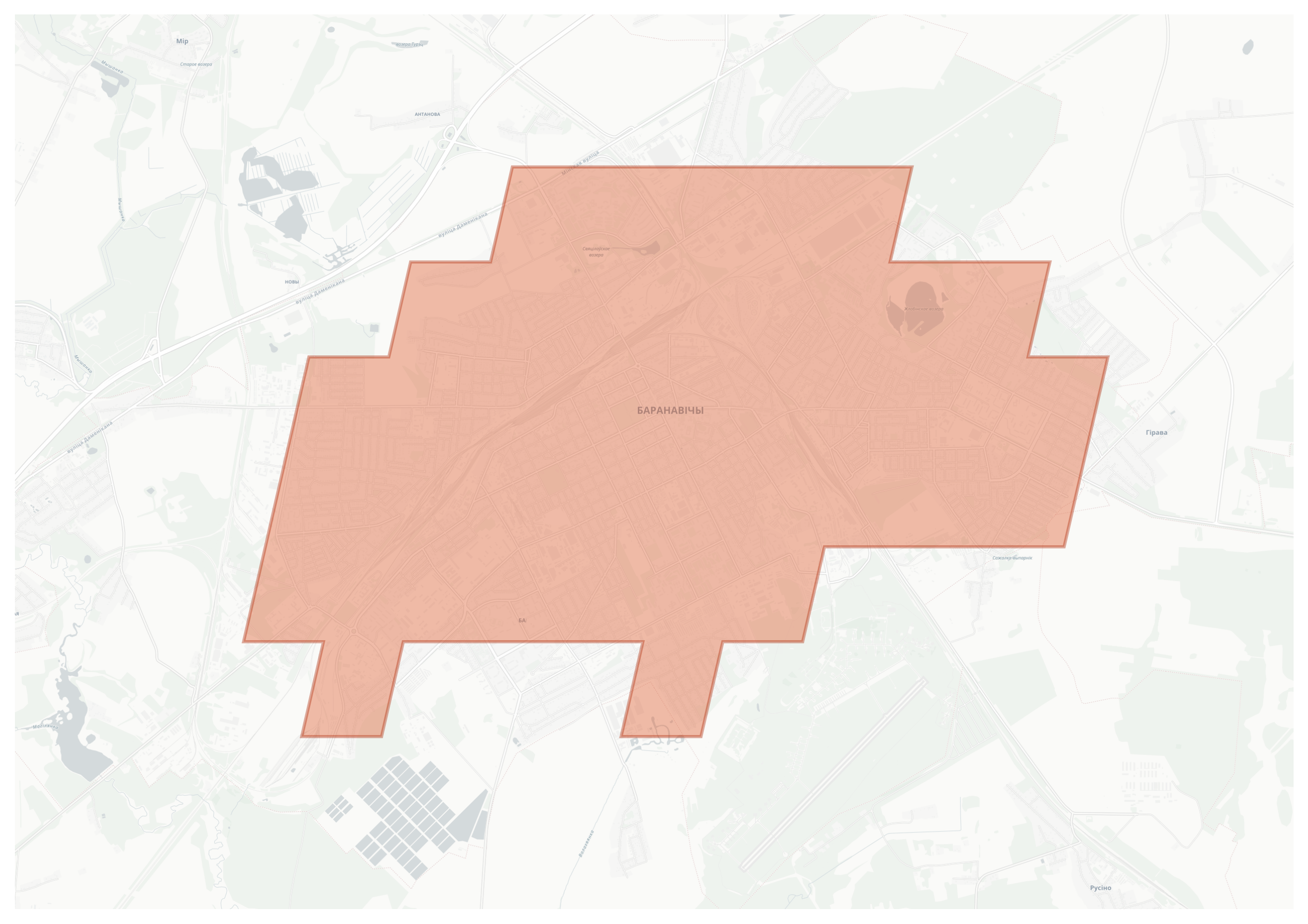 Baranavichy geographic map