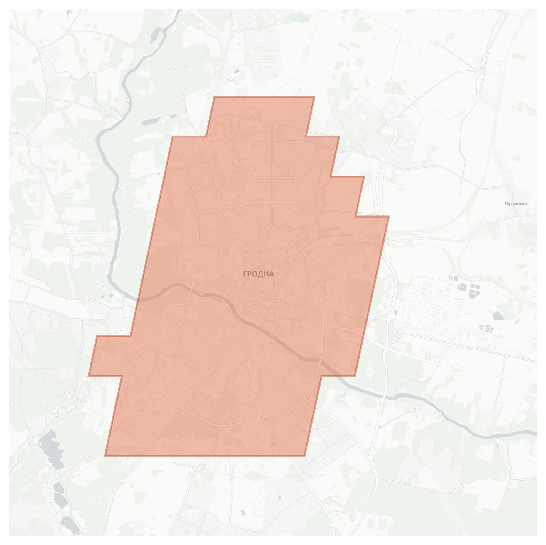 Hrodna geographic map