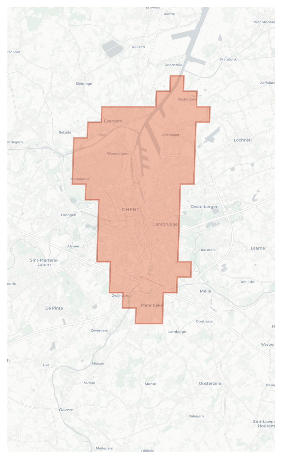 Ghent geographic map