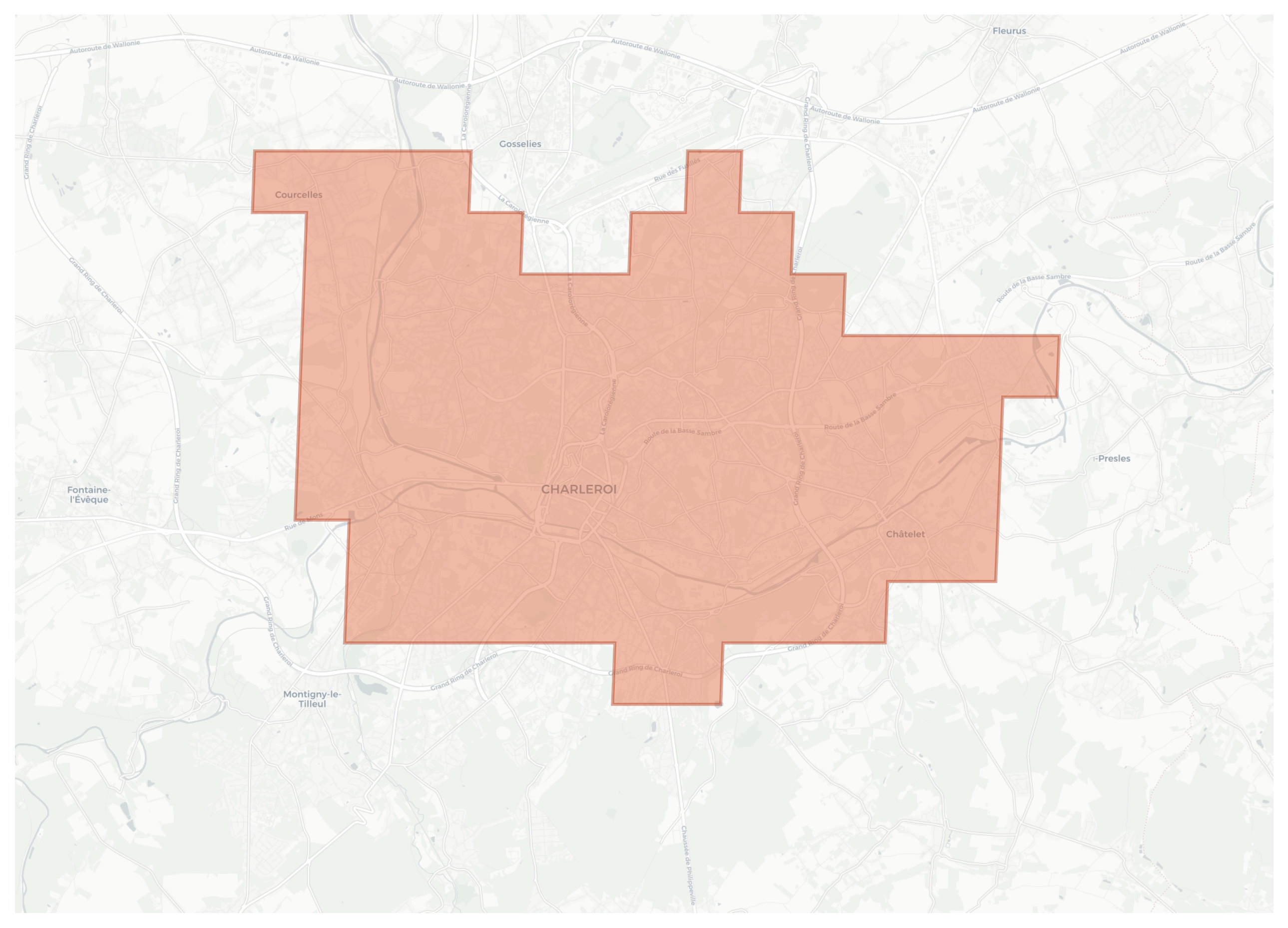 Charleroi geographic map