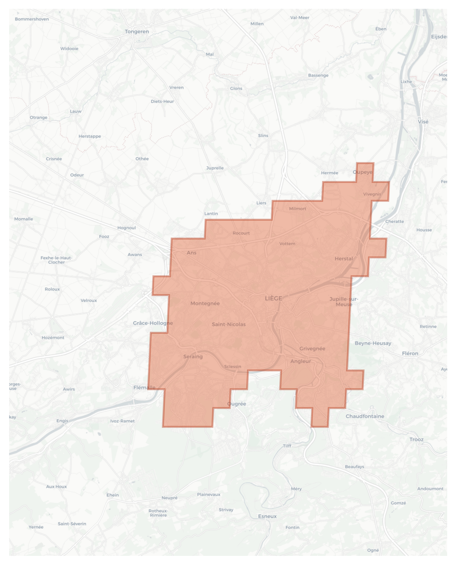 Liège geographic map