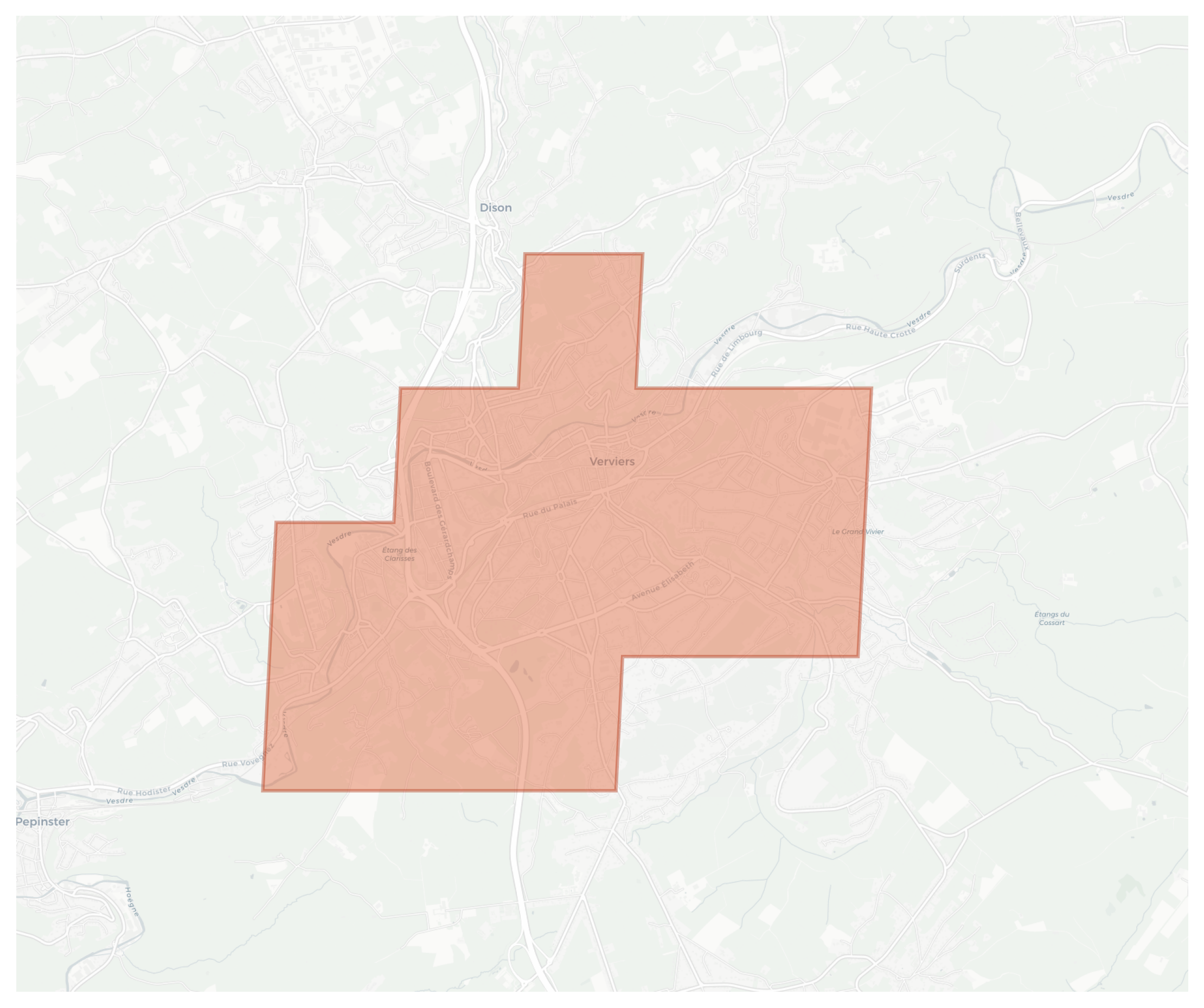 Verviers geographic map