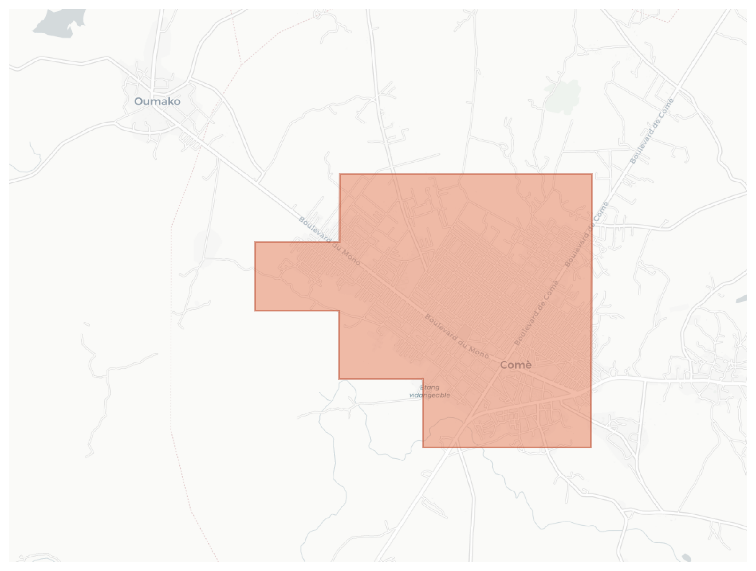 Comè geographic map