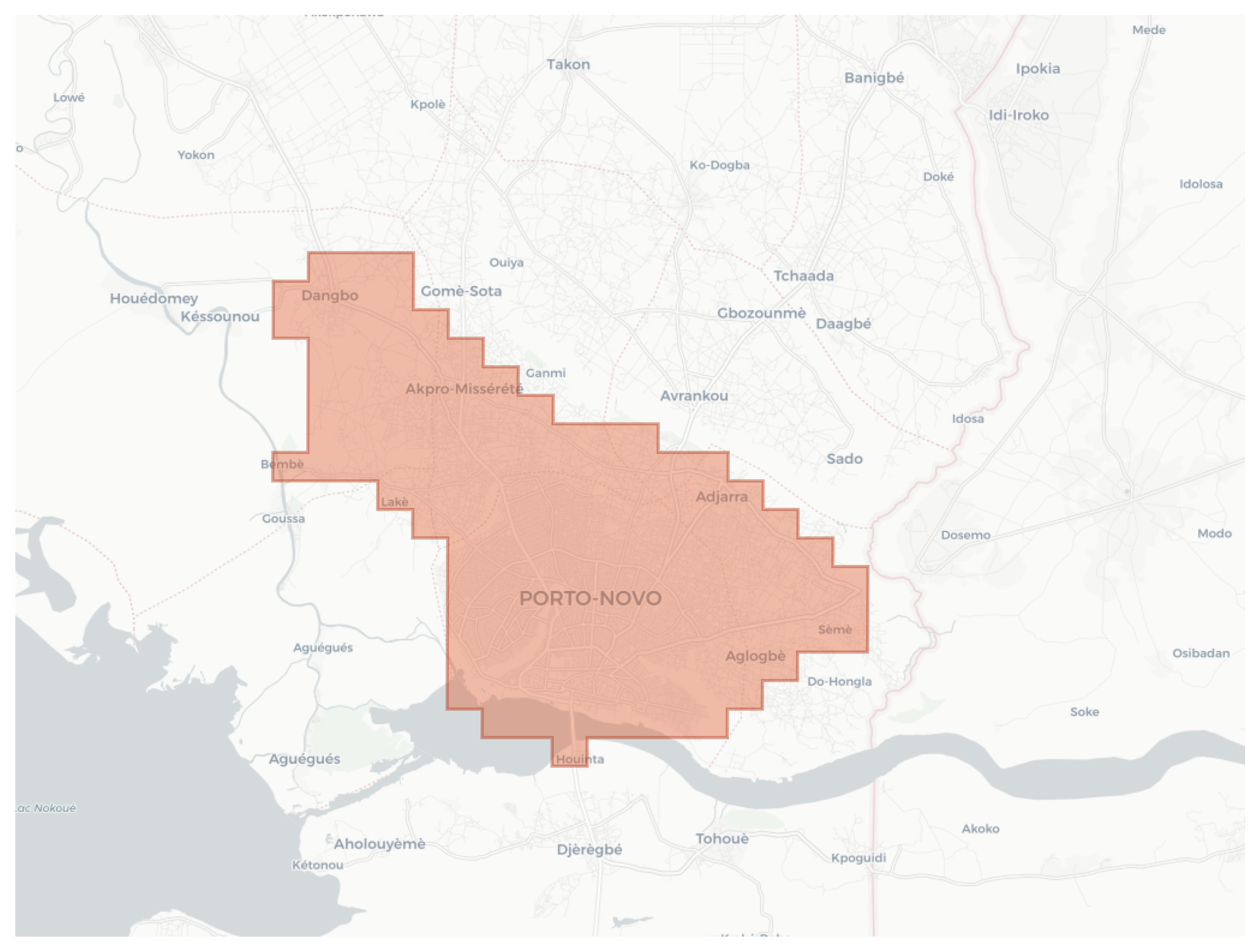 Porto-Novo geographic map