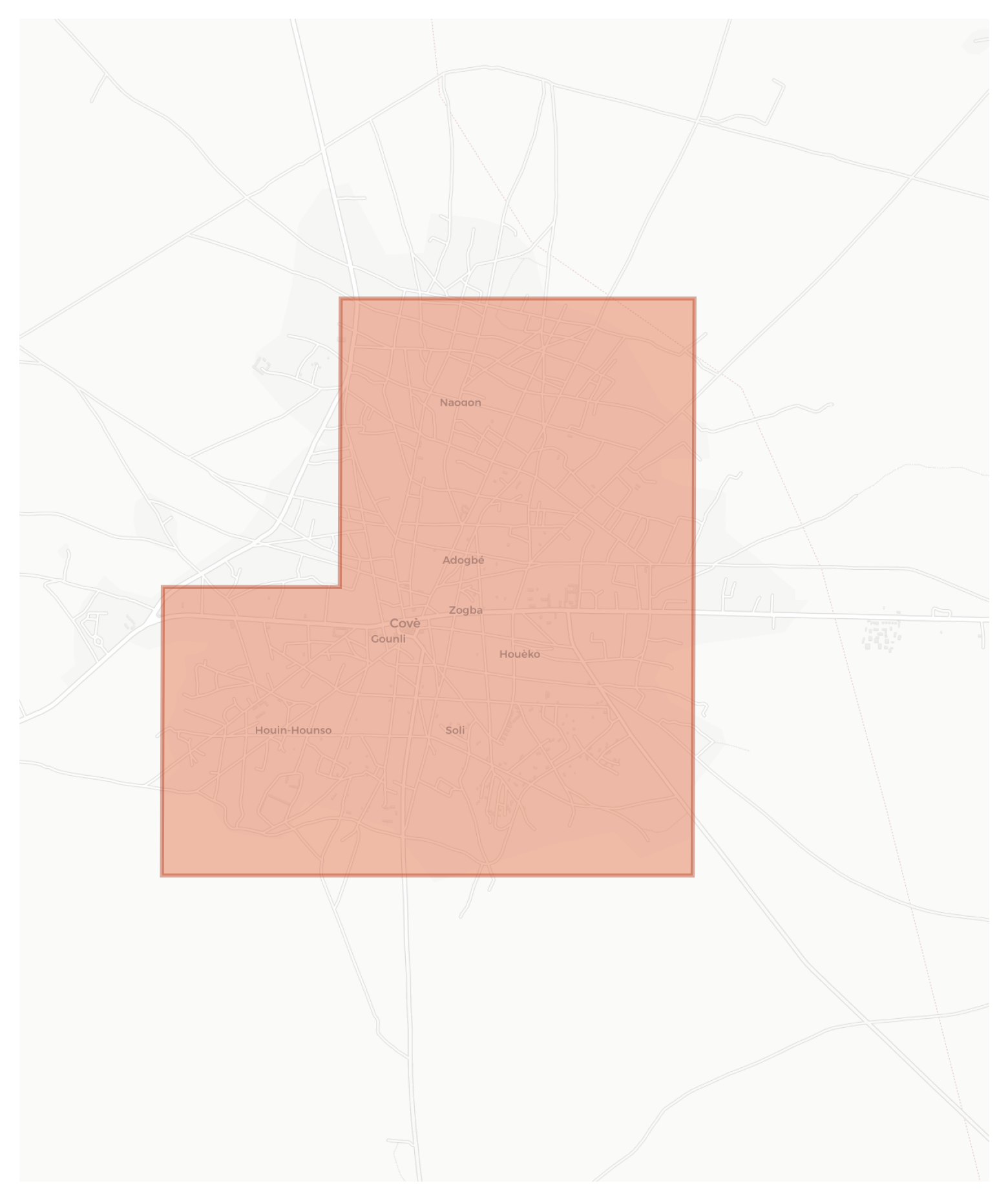 Covè geographic map