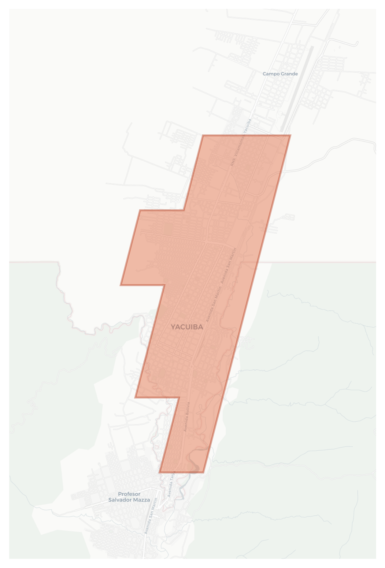 Yacuiba geographic map