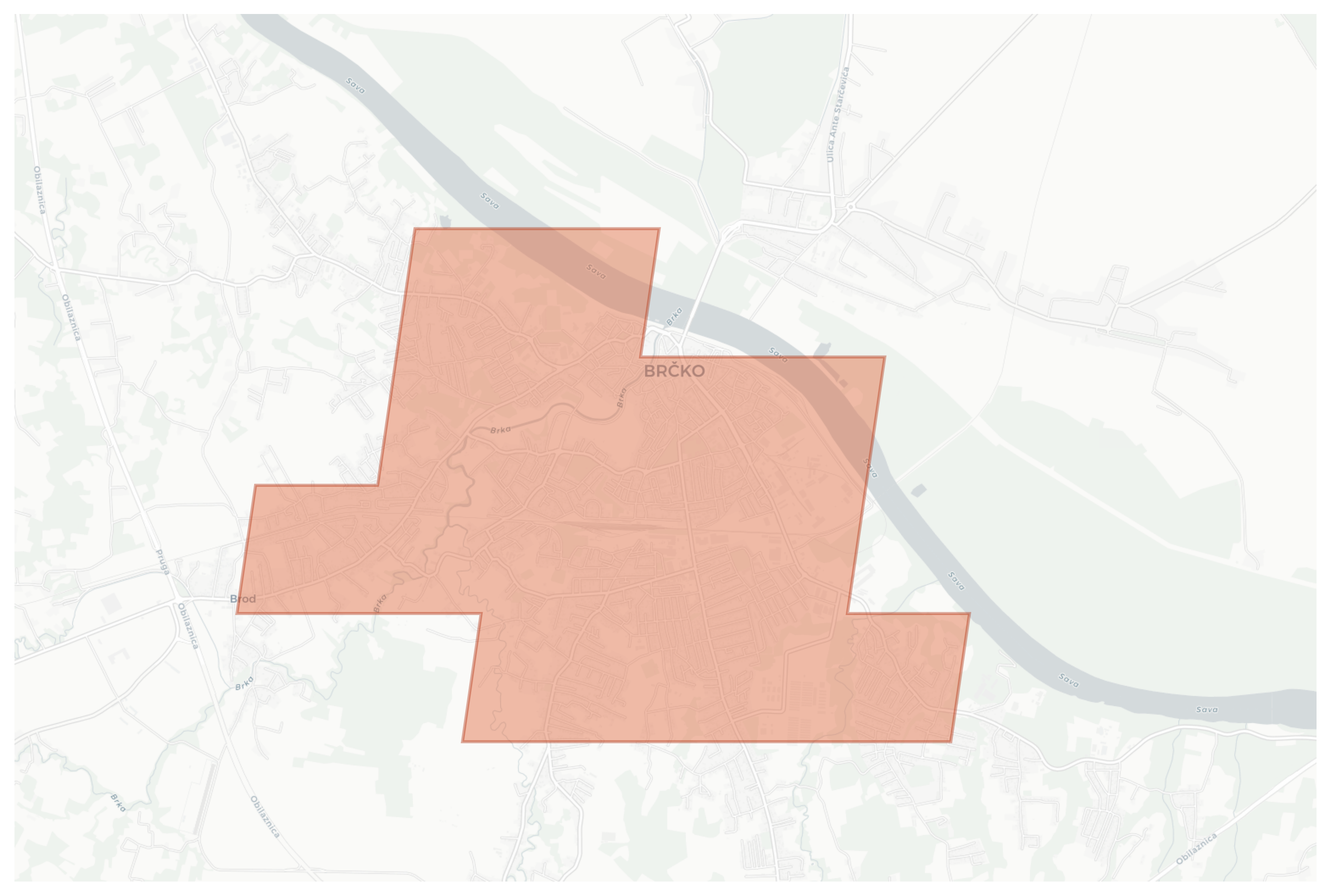 Brčko geographic map