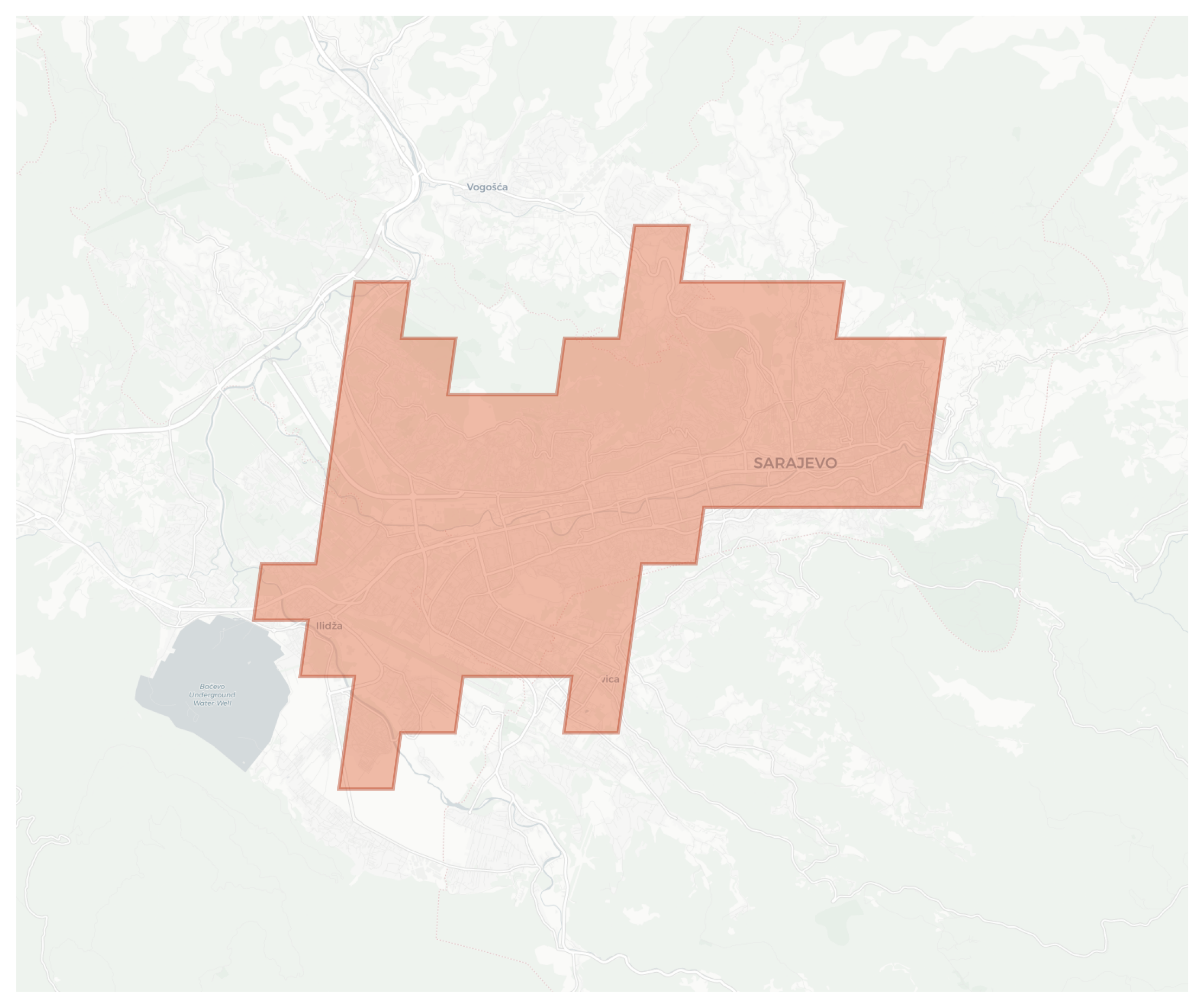 Sarajevo geographic map