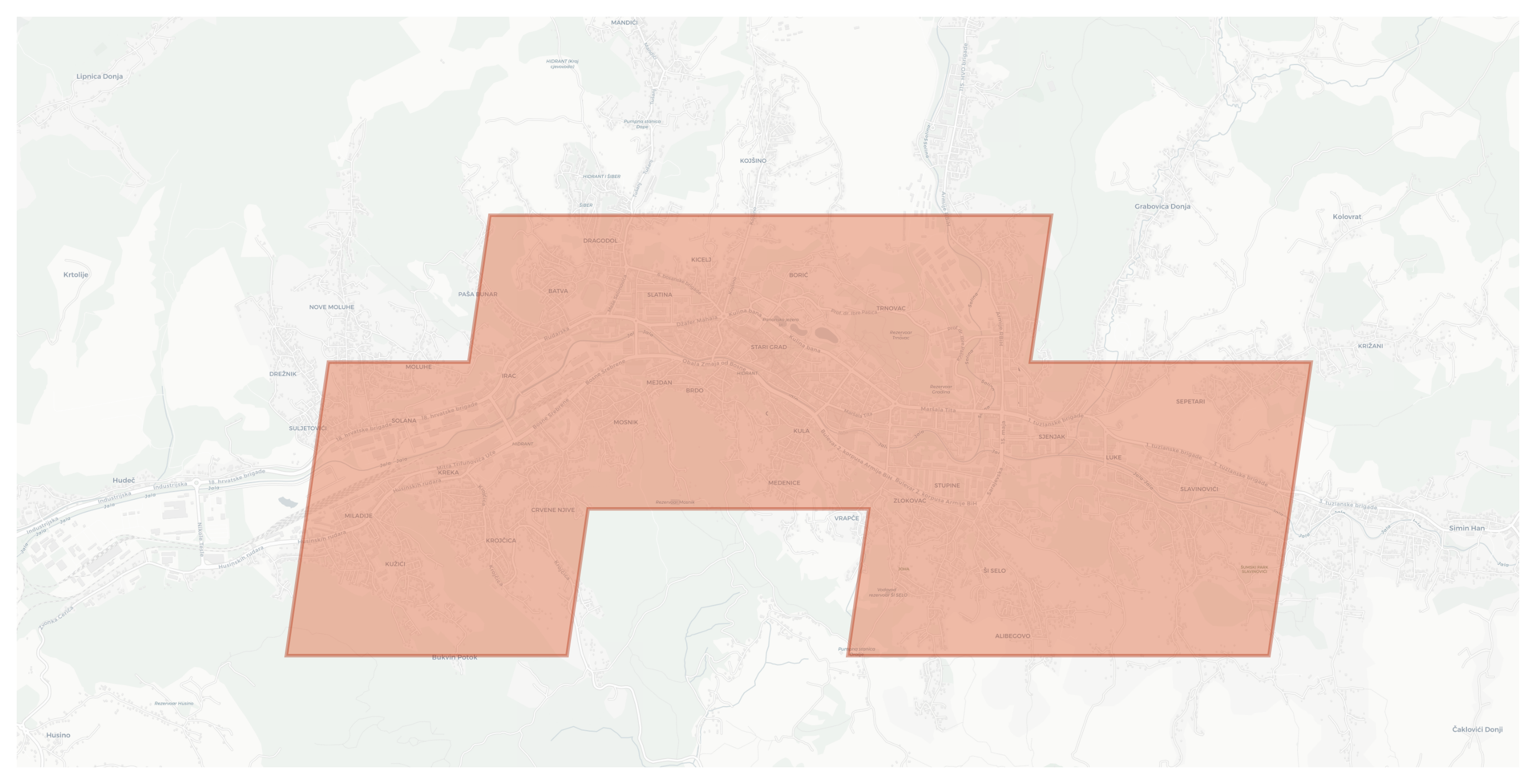 Tuzla geographic map