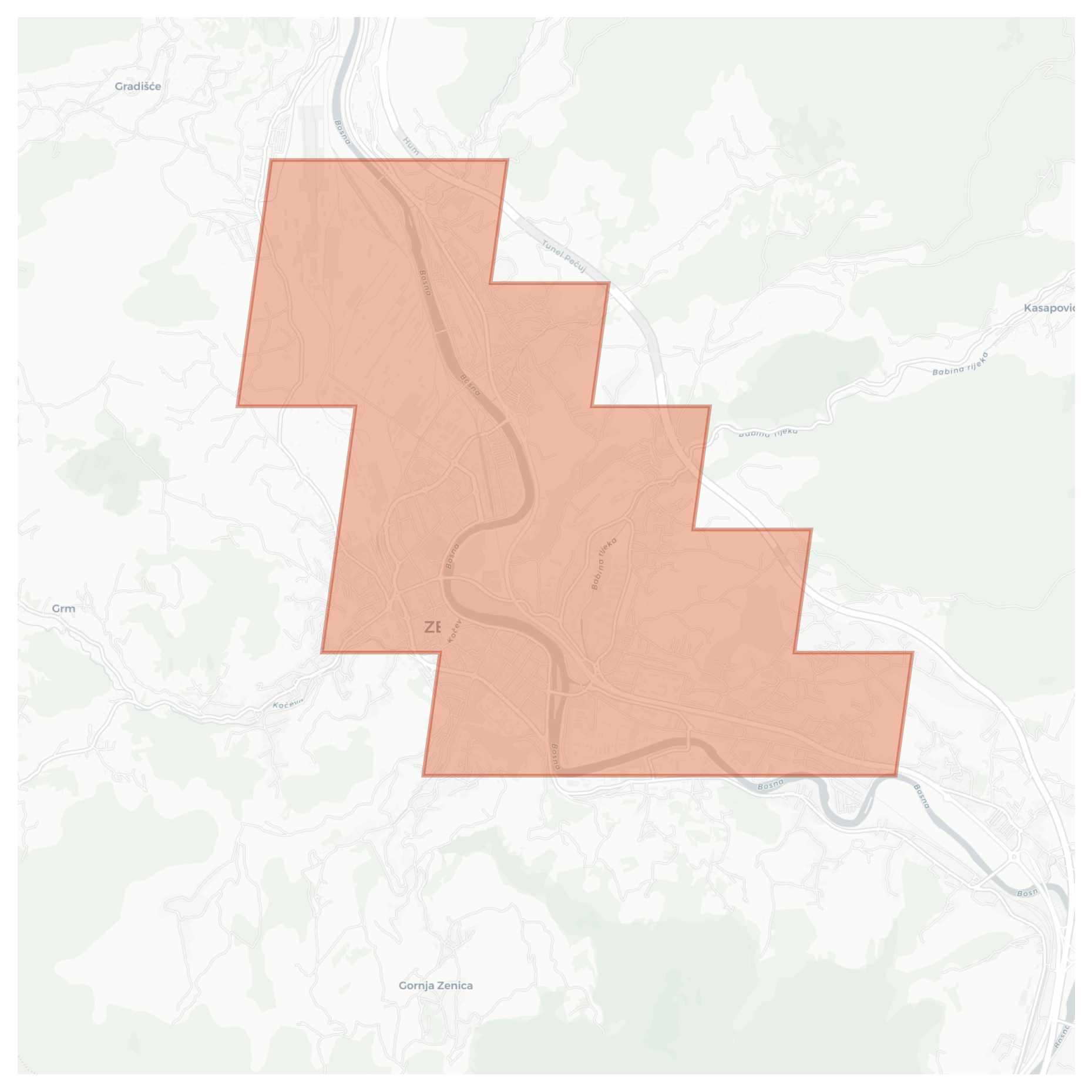 Zenica geographic map