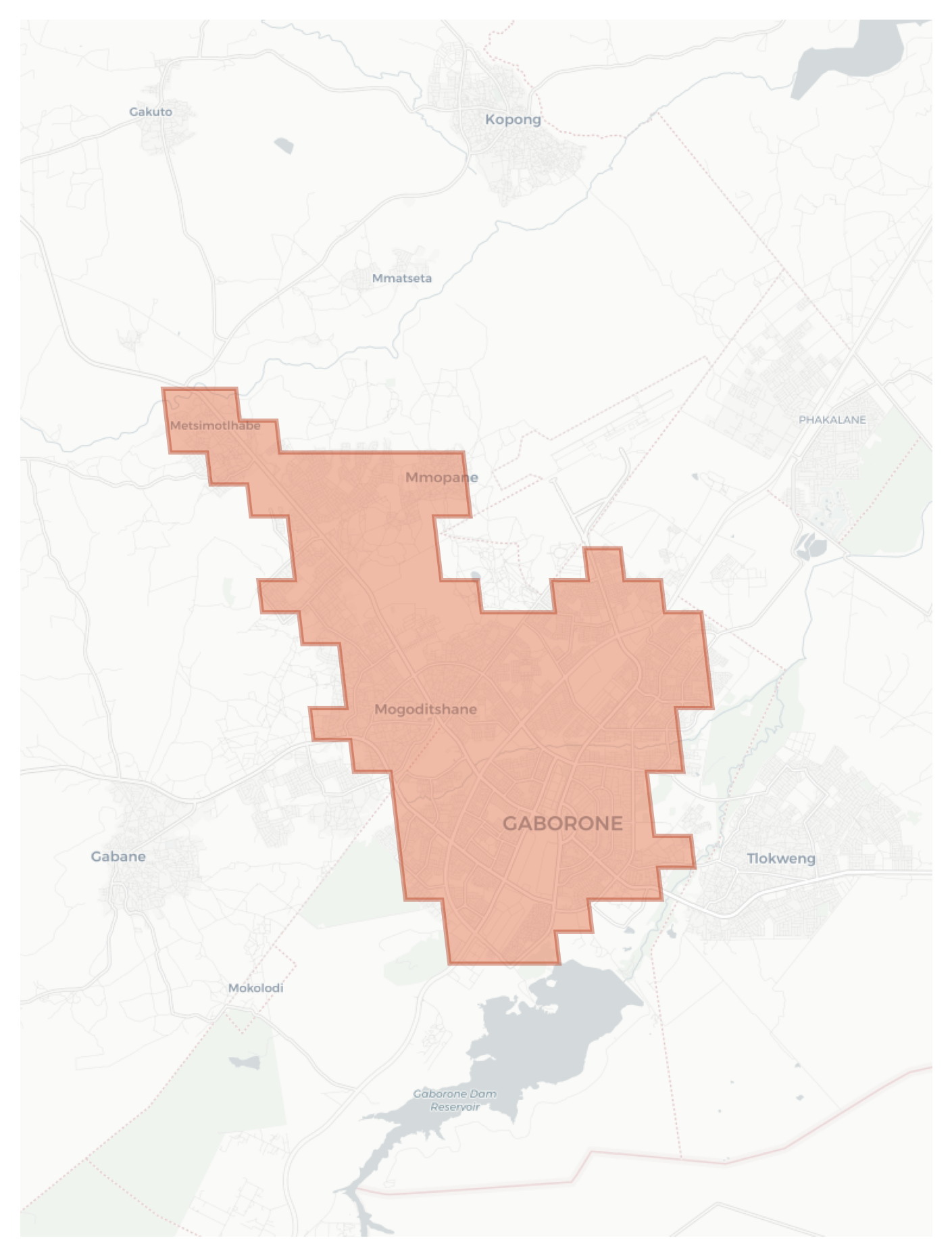 Gaborone geographic map