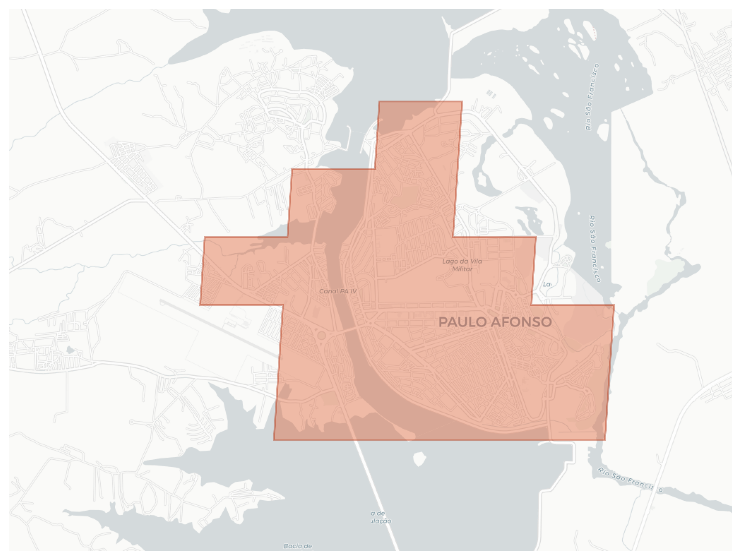 Paulo Afonso geographic map