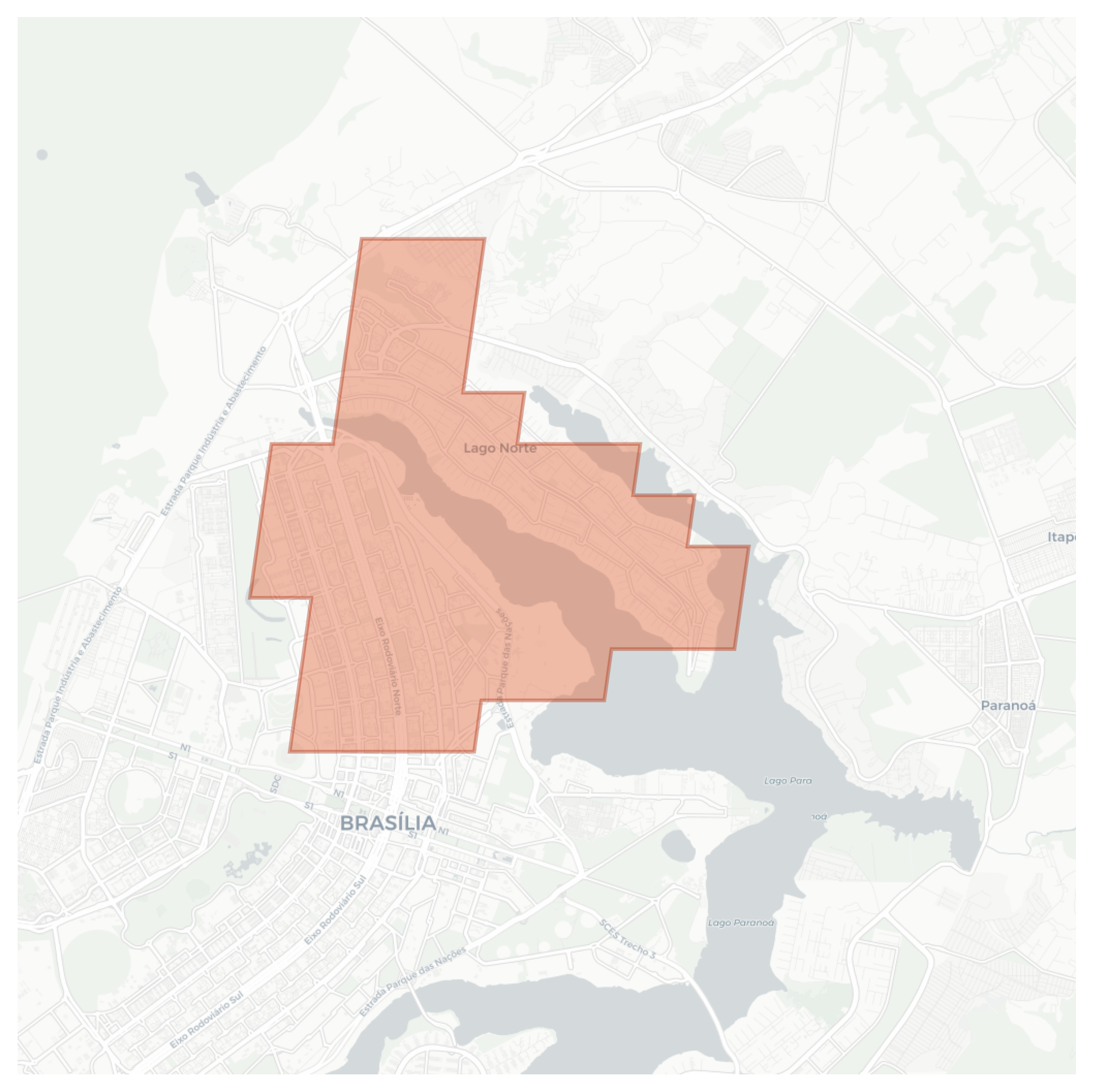 Lago Norte geographic map
