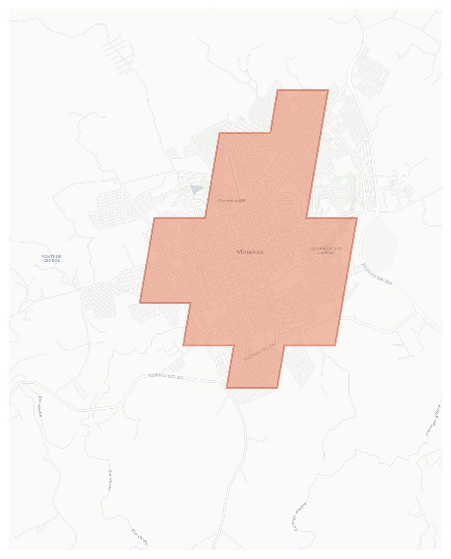 Mineiros geographic map