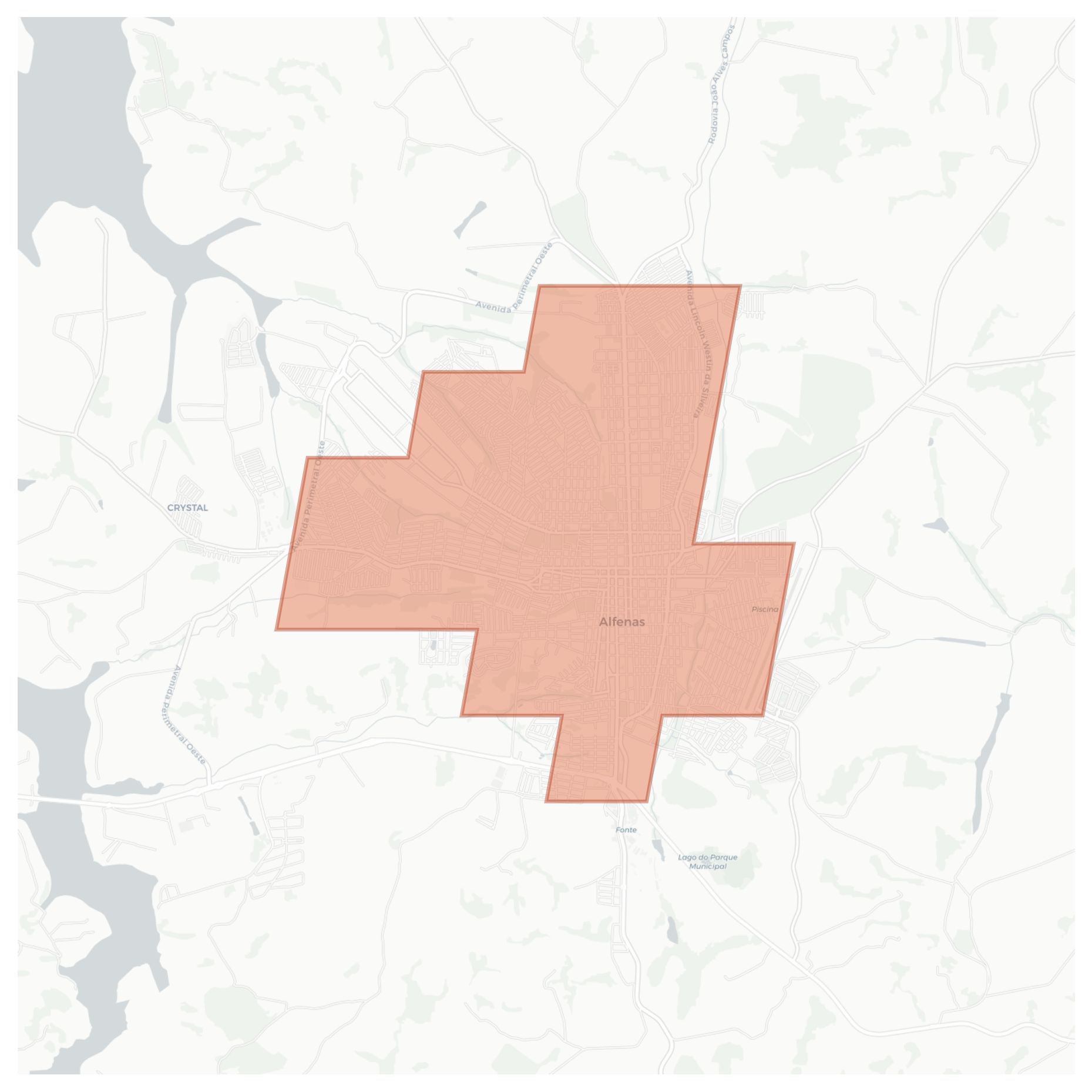 Alfenas geographic map