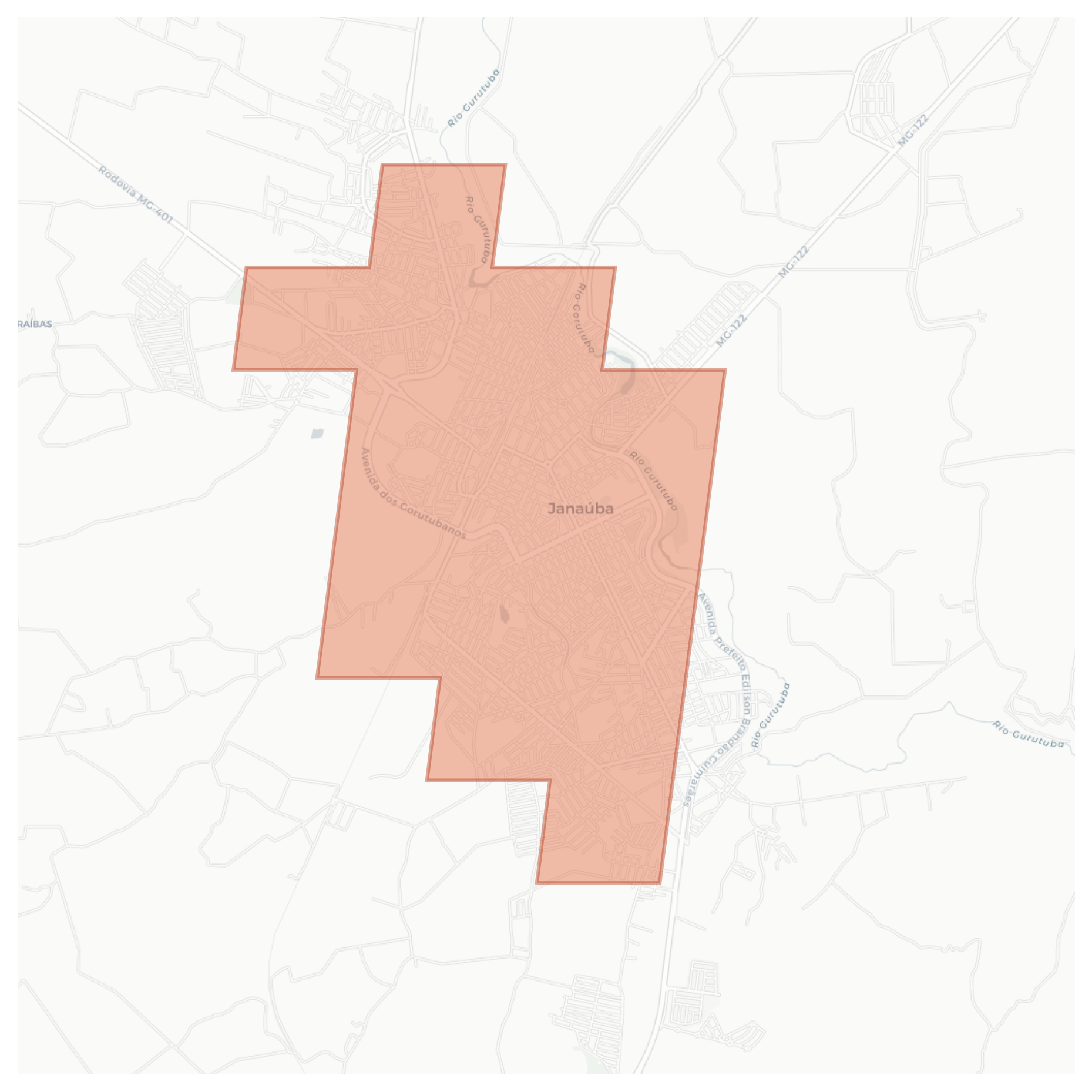 Janaúba geographic map