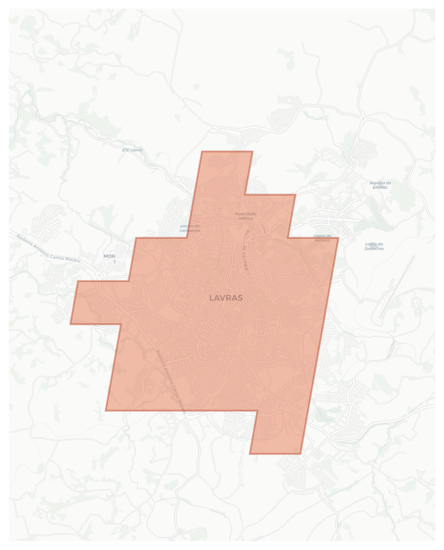 Lavras geographic map